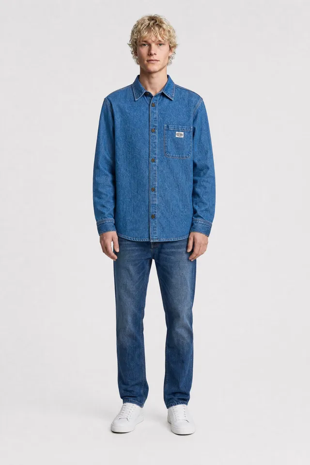 Teddy Smith C-Grant chemise denim homme vintage indigo coton