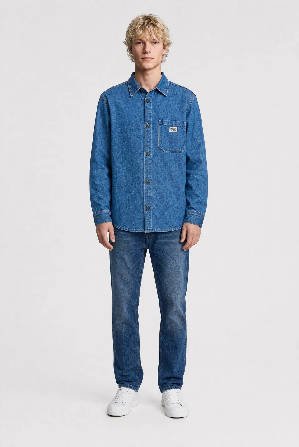 Teddy Smith C-Grant chemise denim homme vintage indigo coton