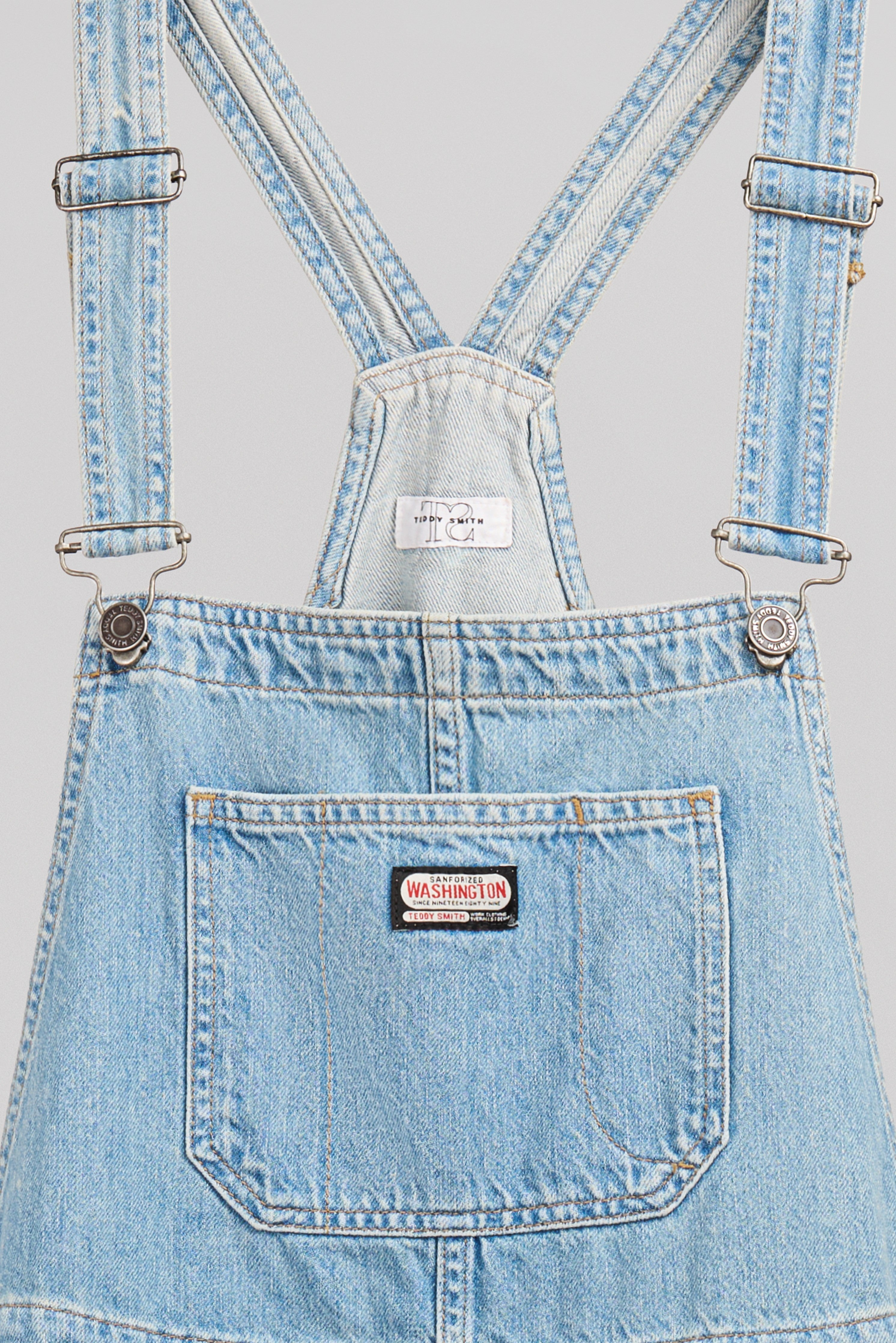 Teddy Smith Washington salopette denim coton indigo clair