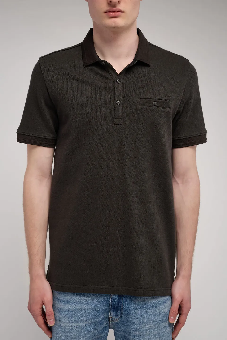 Teddy Smith P-Wesley MC polo kaki foncé coton