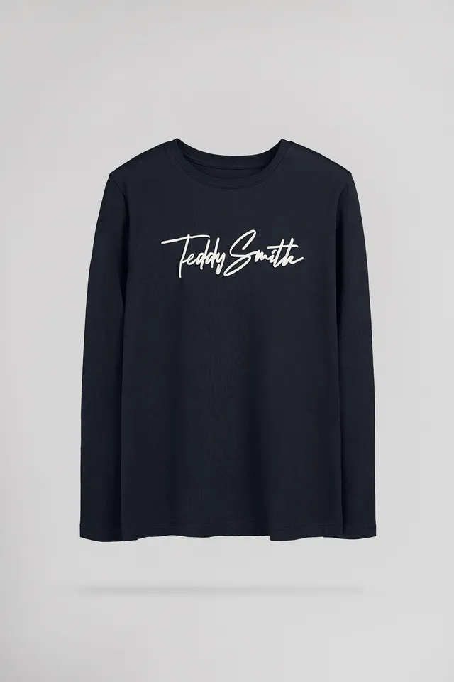 Teddy Smith Evan ML Jr t-shirt garçon bleu marine coton