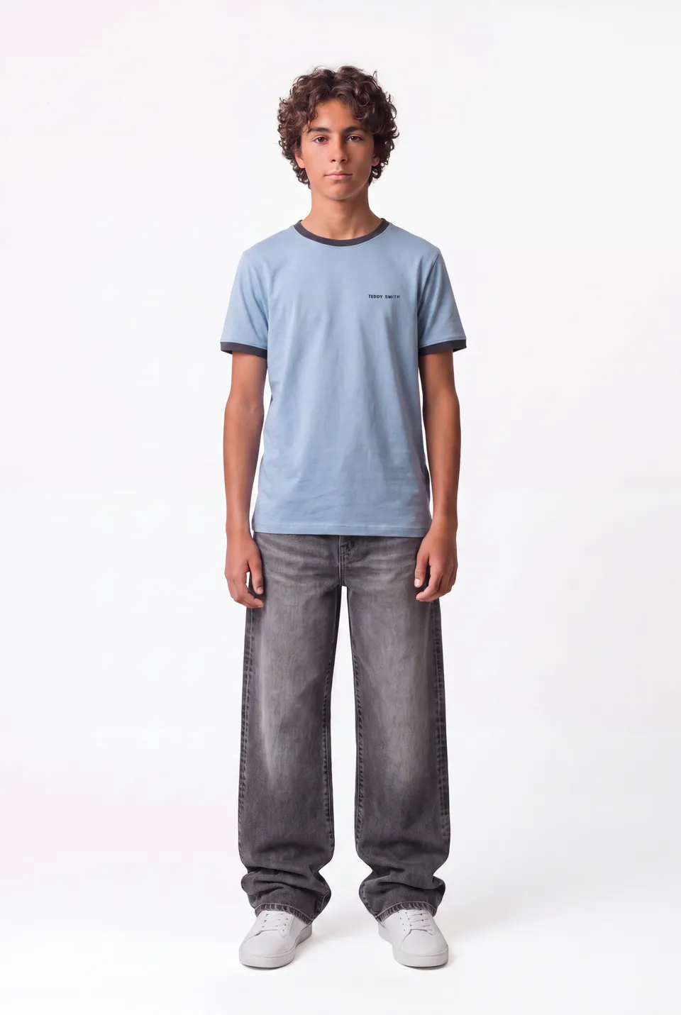 Teddy Smith The-Tee 2 R MC JR t-shirt bleu minéral coton