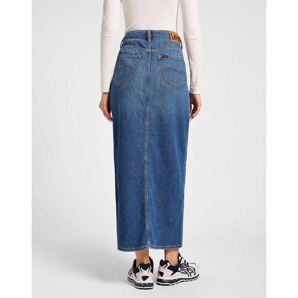 Lee Side Slit Maxi Skirt jupe 28W Weekend Chill denim