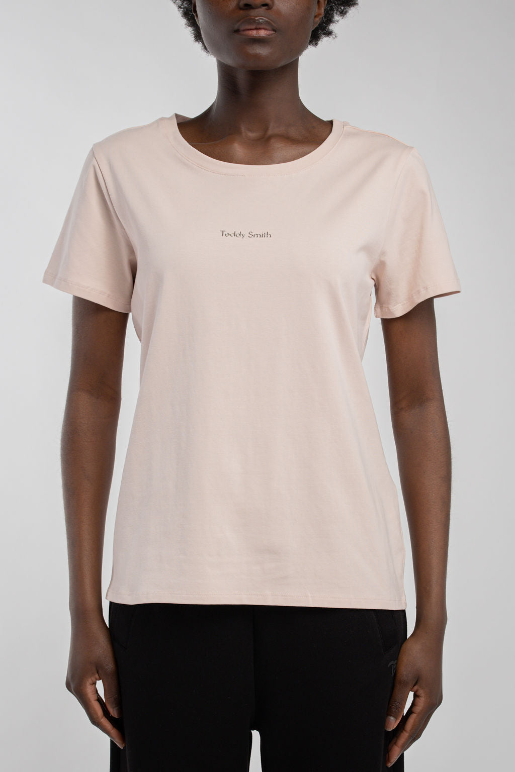Teddy Smith T-RIBELLE MC t-shirt femme rose pale droit