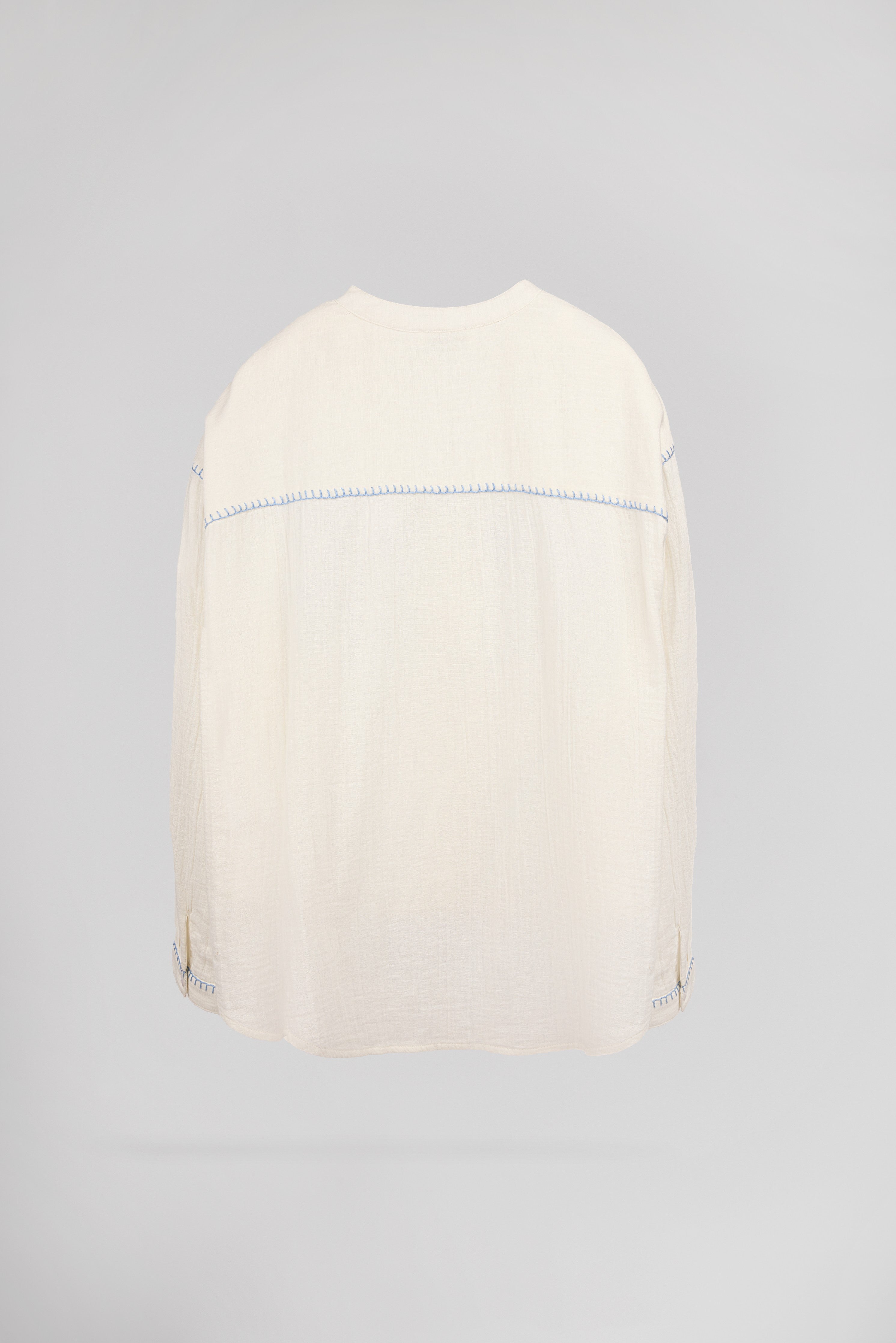 Teddy Smith C-Sarah chemise broderie palmiers middle white