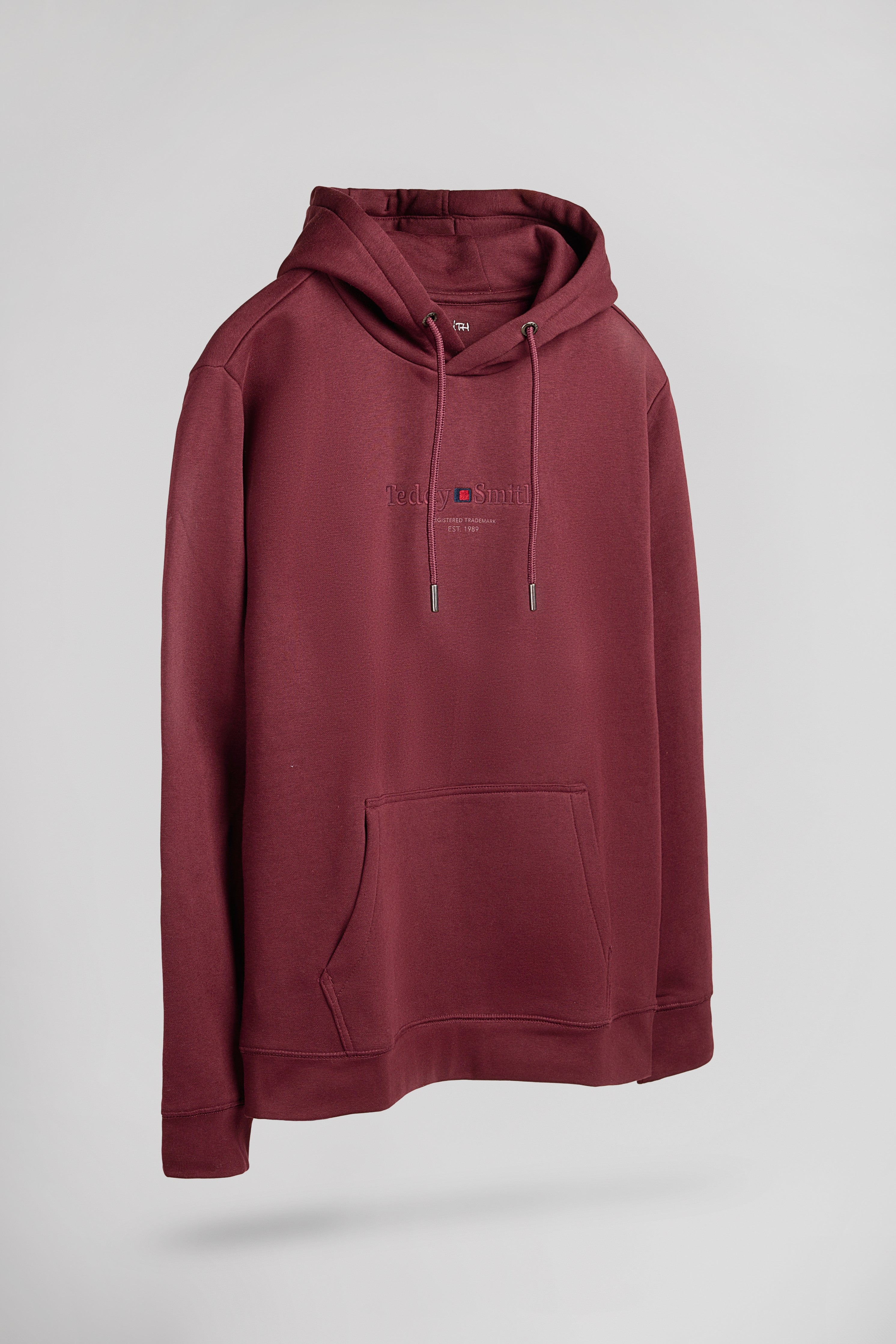 Teddy Smith S-Jim Hoody sweat capuche framboise molleton