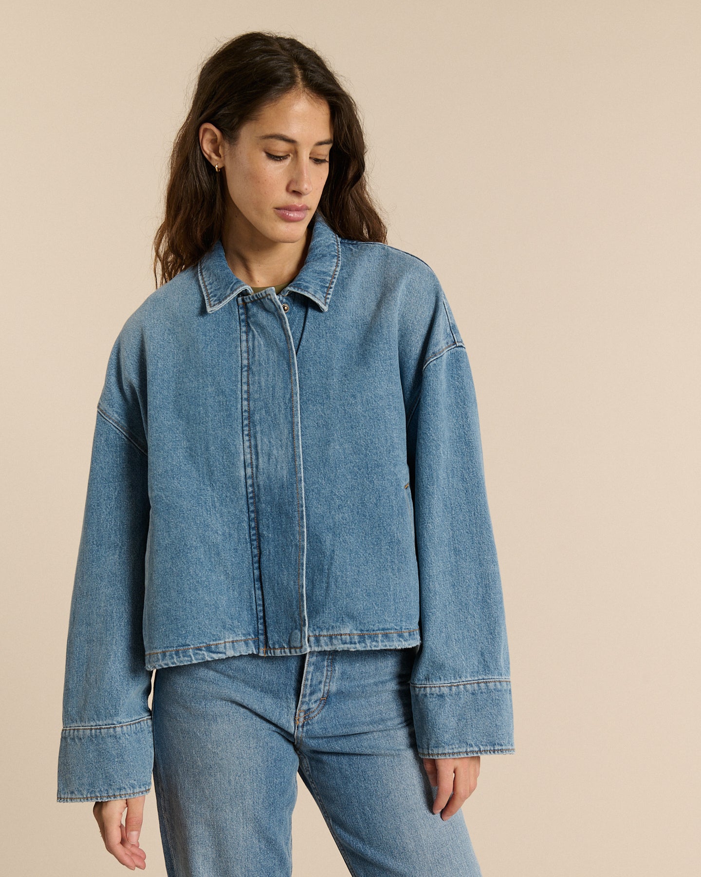 Labdip Baker veste en jean Stone Fade bomber courte