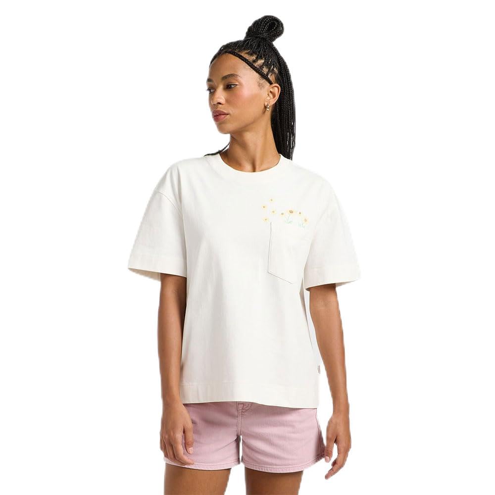 Lee Embroidery Pocket Tee tee-shirt femme sauge douce coton