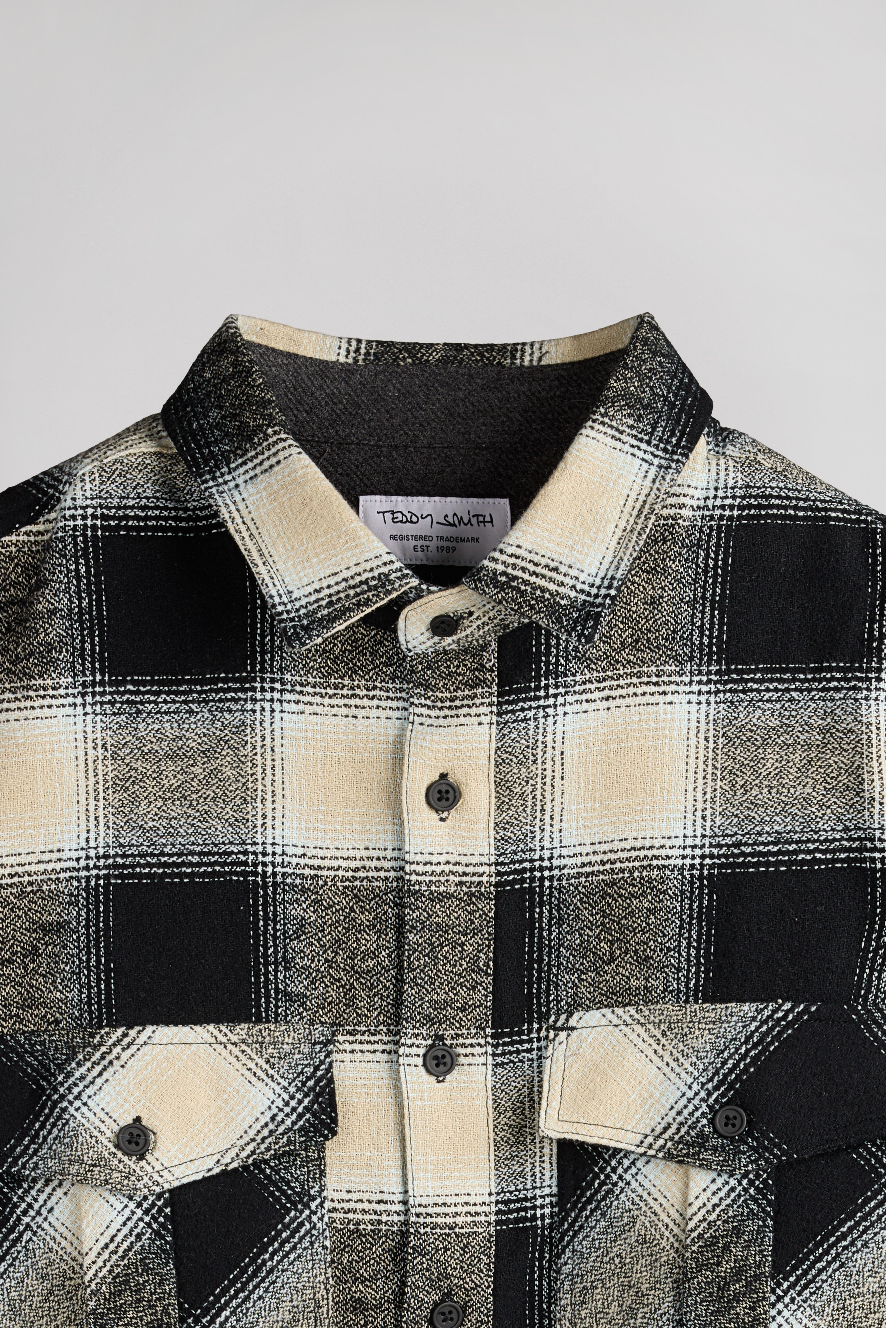 Teddy Smith C-Peak ML chemise à carreaux noire homme