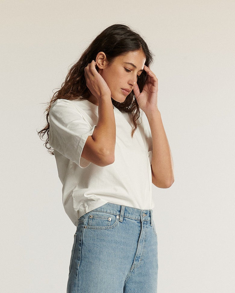 Labdip Carson Blanc t-shirt coton coupe droite