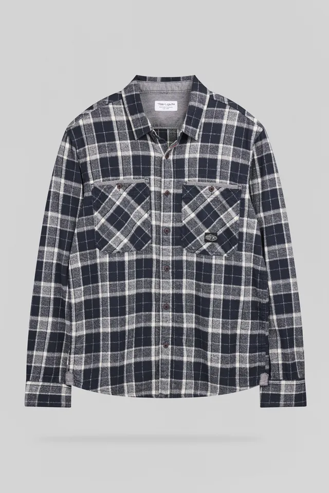 Teddy Smith Trent ML Dark Navy chemise à carreaux homme