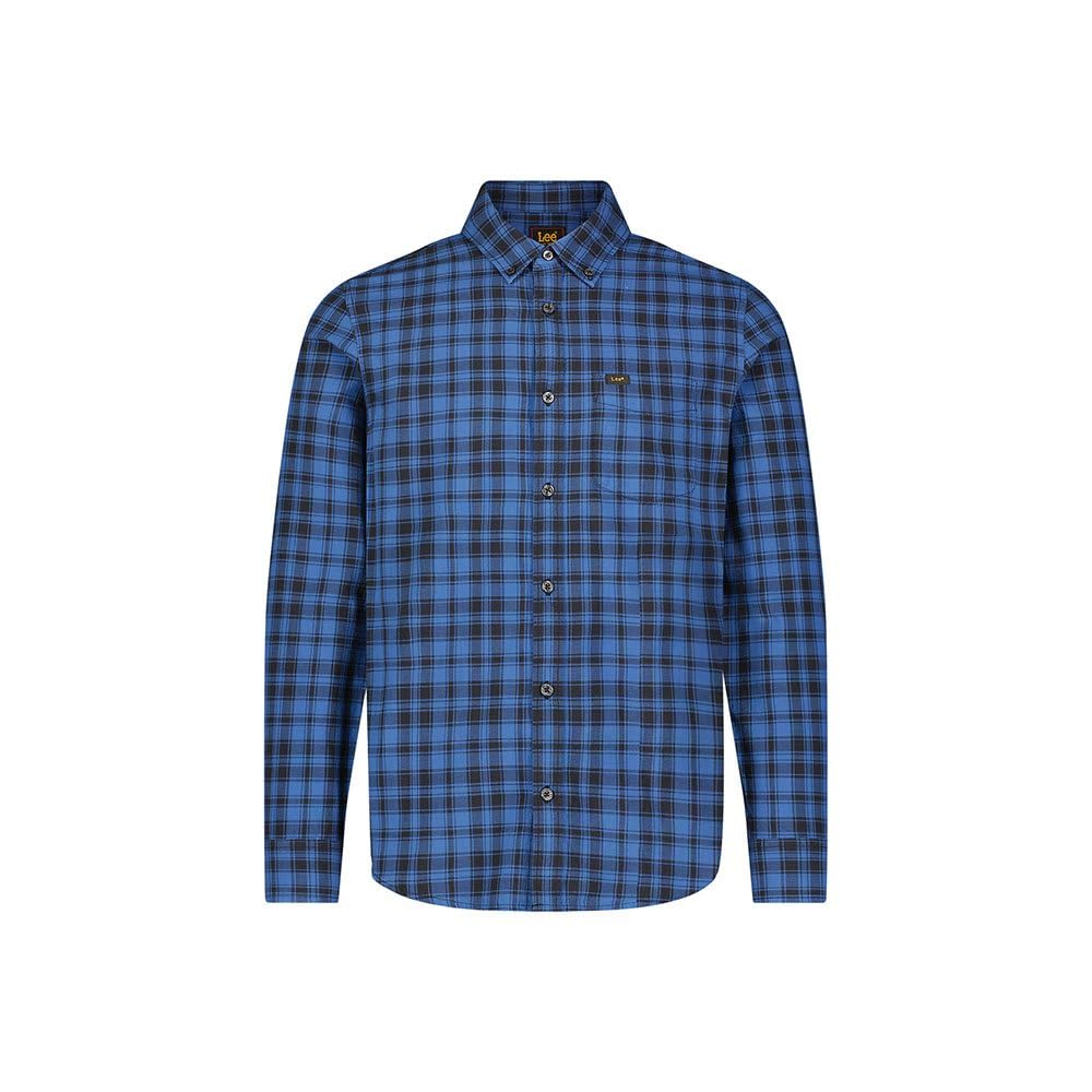 Lee Bueller chemise button down regular bleue coton homme
