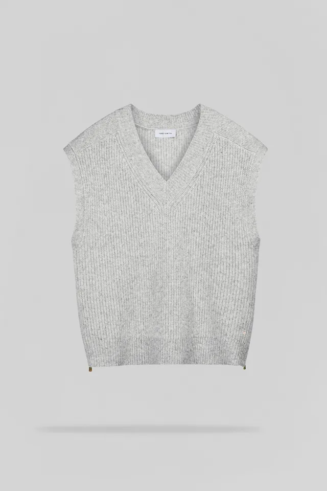 Teddy Smith P-Milo pull gris chiné femme sans manches