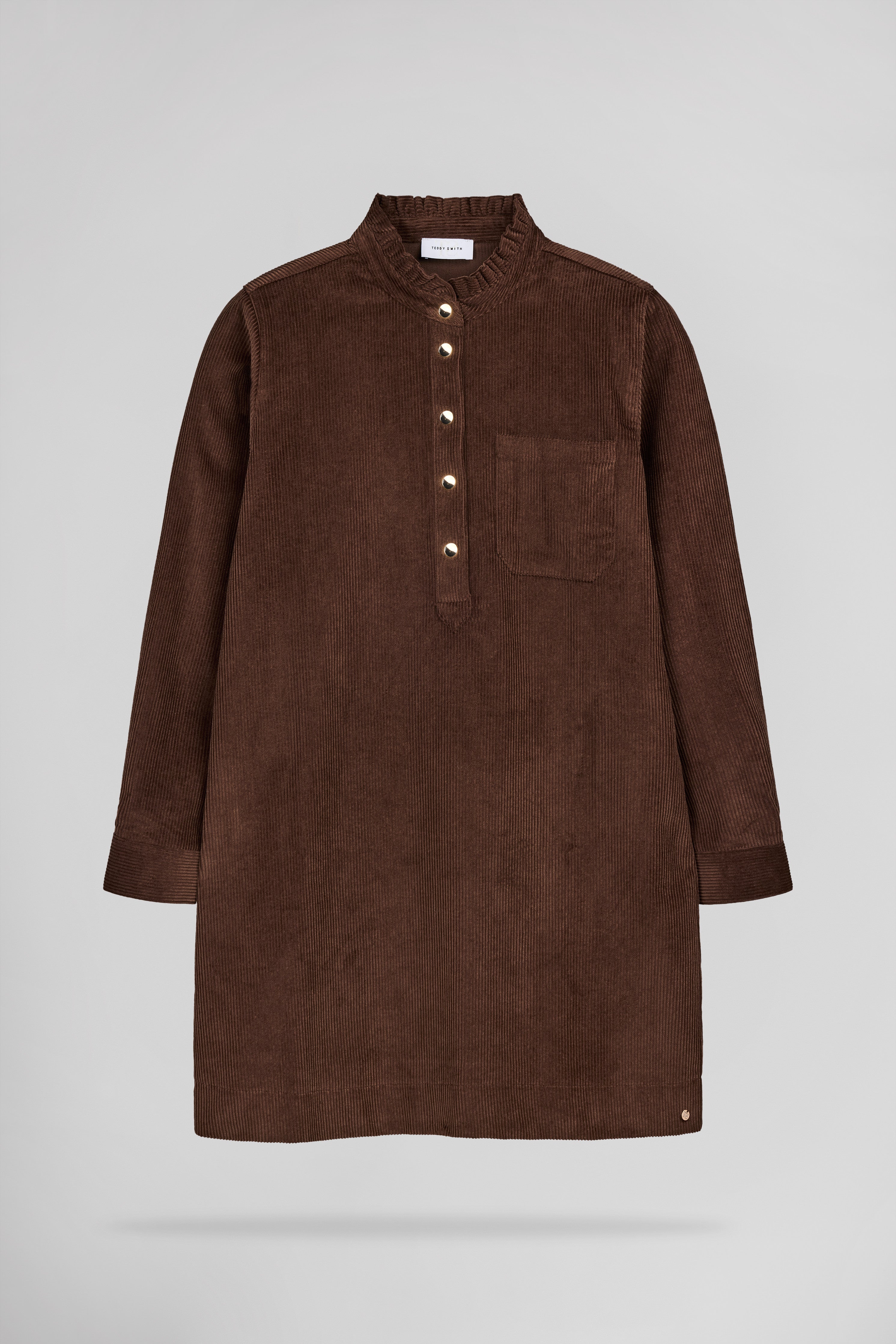 Teddy Smith R-Vicka ML robe velours chocolat femme