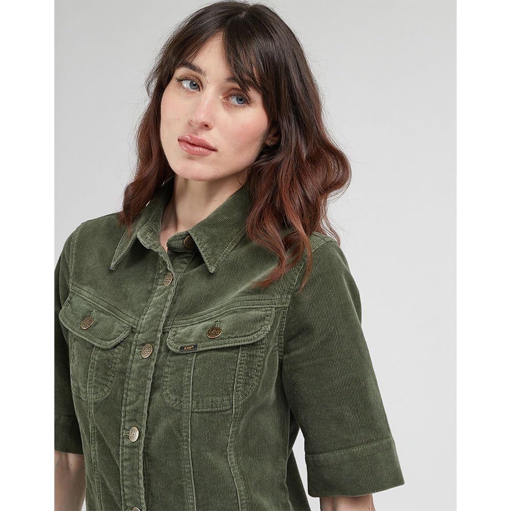 Lee Rider Shirt Dress robe L Olive Grove coupe chemise