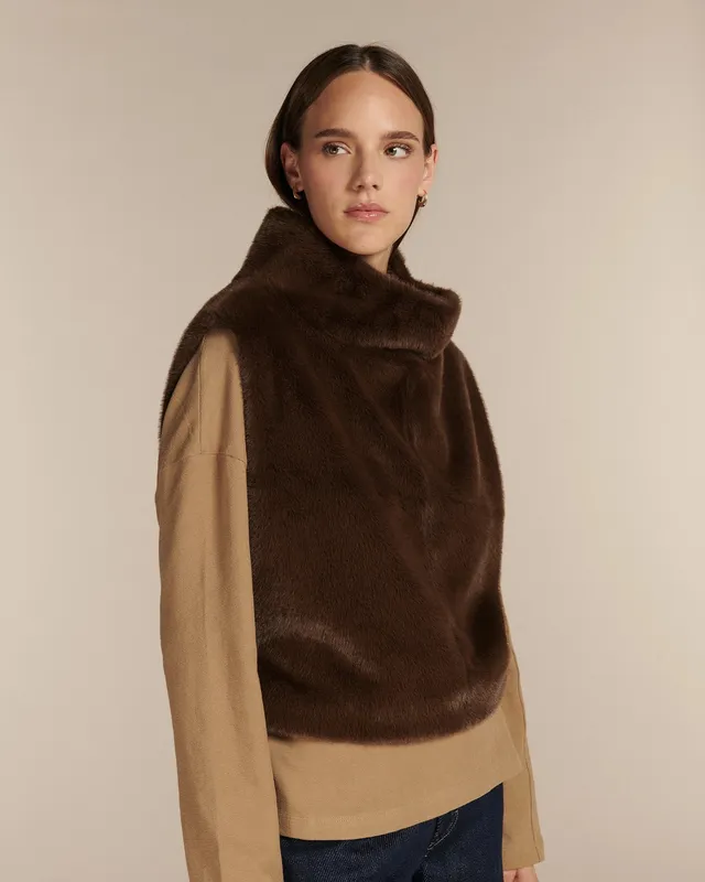 Labdip Beaumont Mink Paddington plastron fausse fourrure