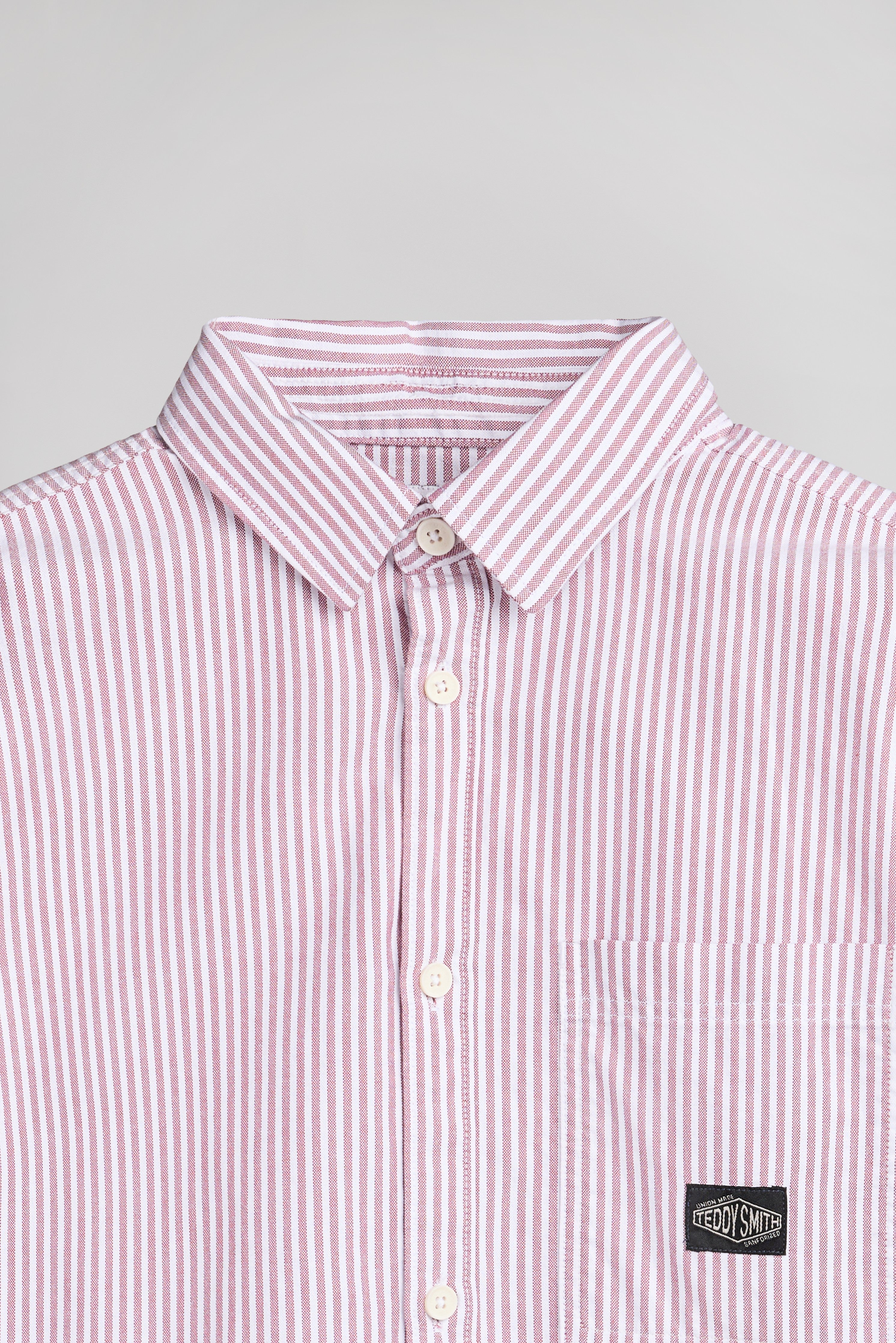 Teddy Smith C-Ox MC JR chemise garçon framboise rayures