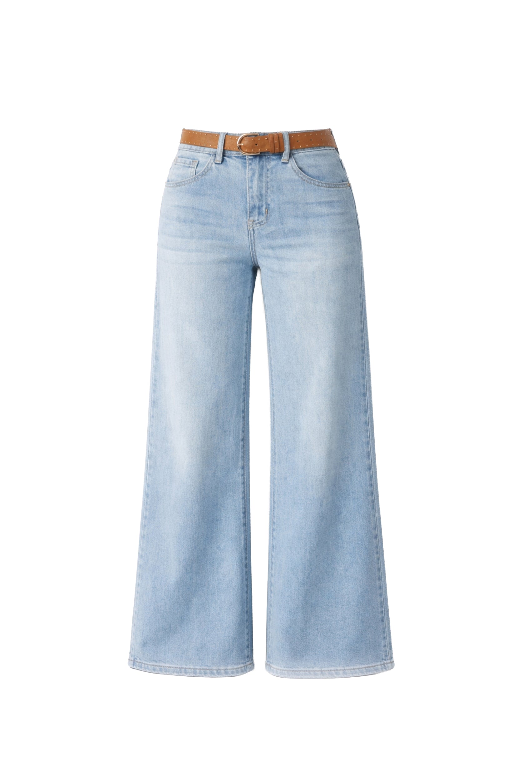 Maison Onado Adoris jean large bleu clair ceinture