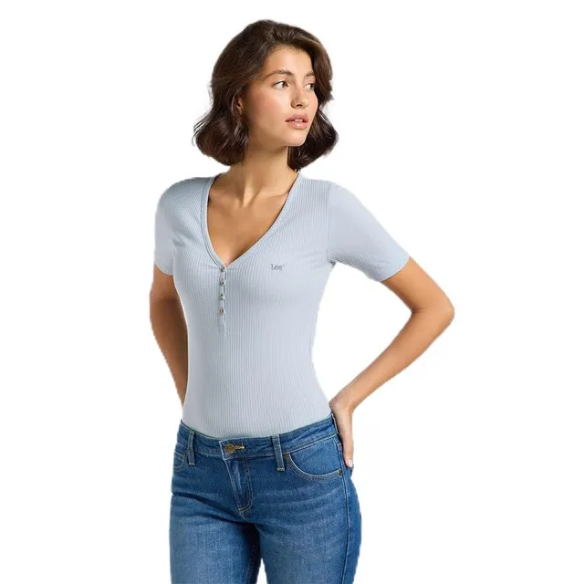 Lee SS Henley tee-shirt femme litchi viscose coupe slim
