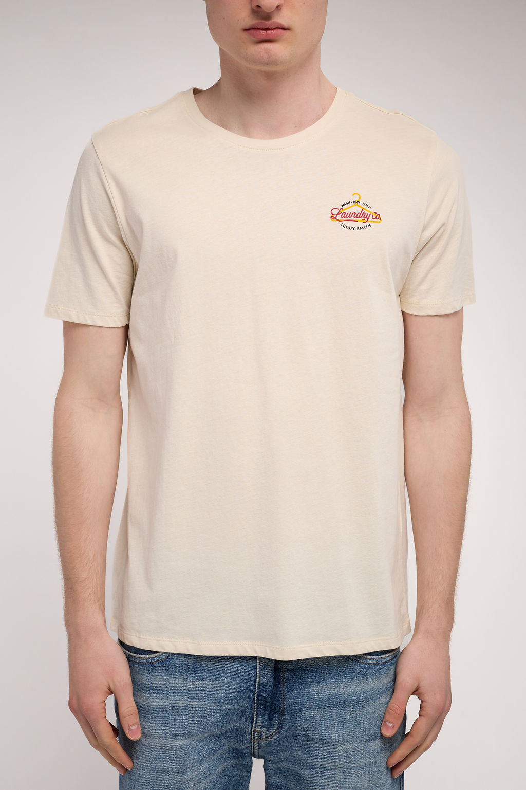 Teddy Smith T-Laundry T-shirt col rond crème