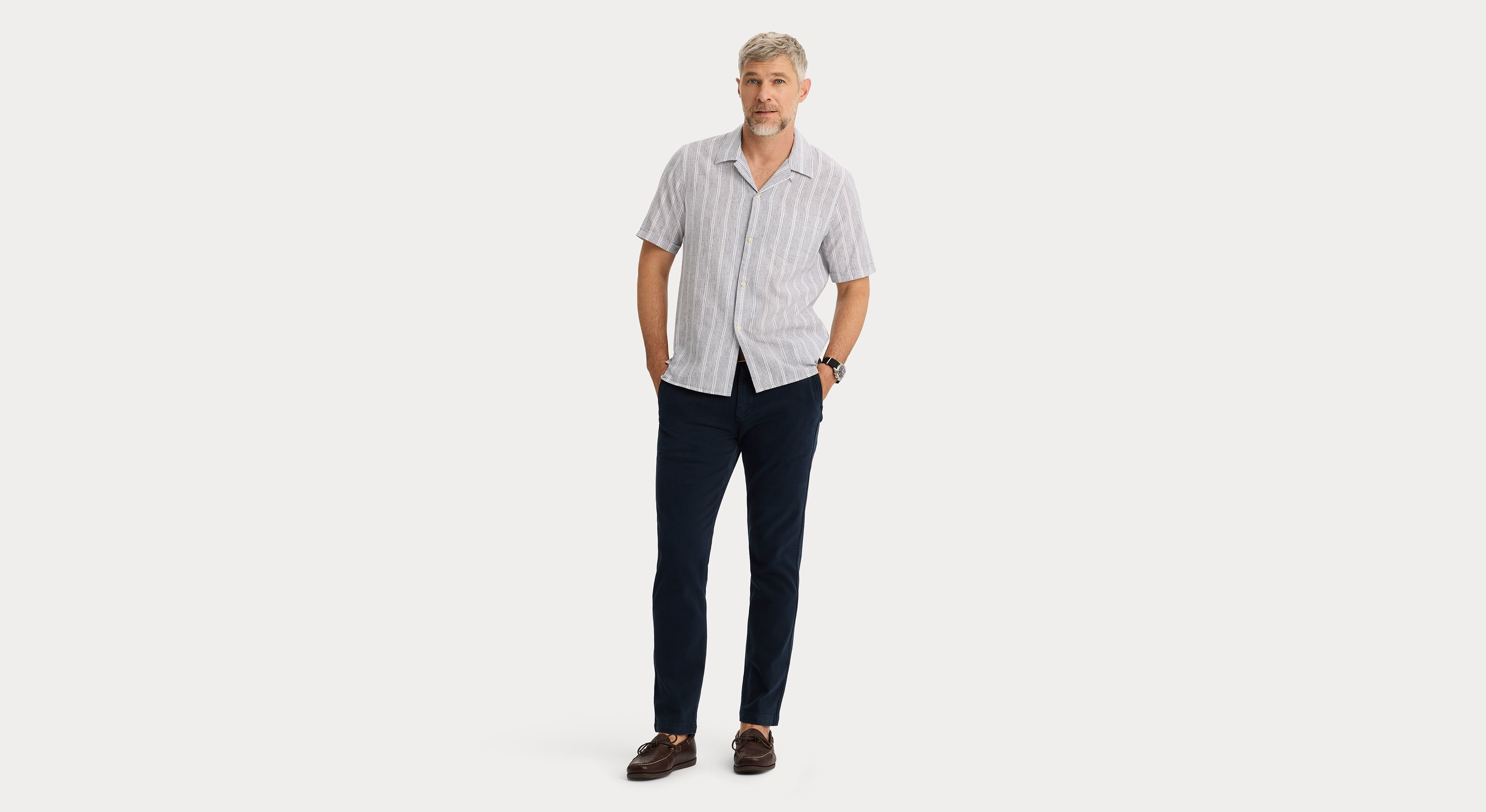 Dockers Camp Shirt chemise homme blanc Lucent White lin
