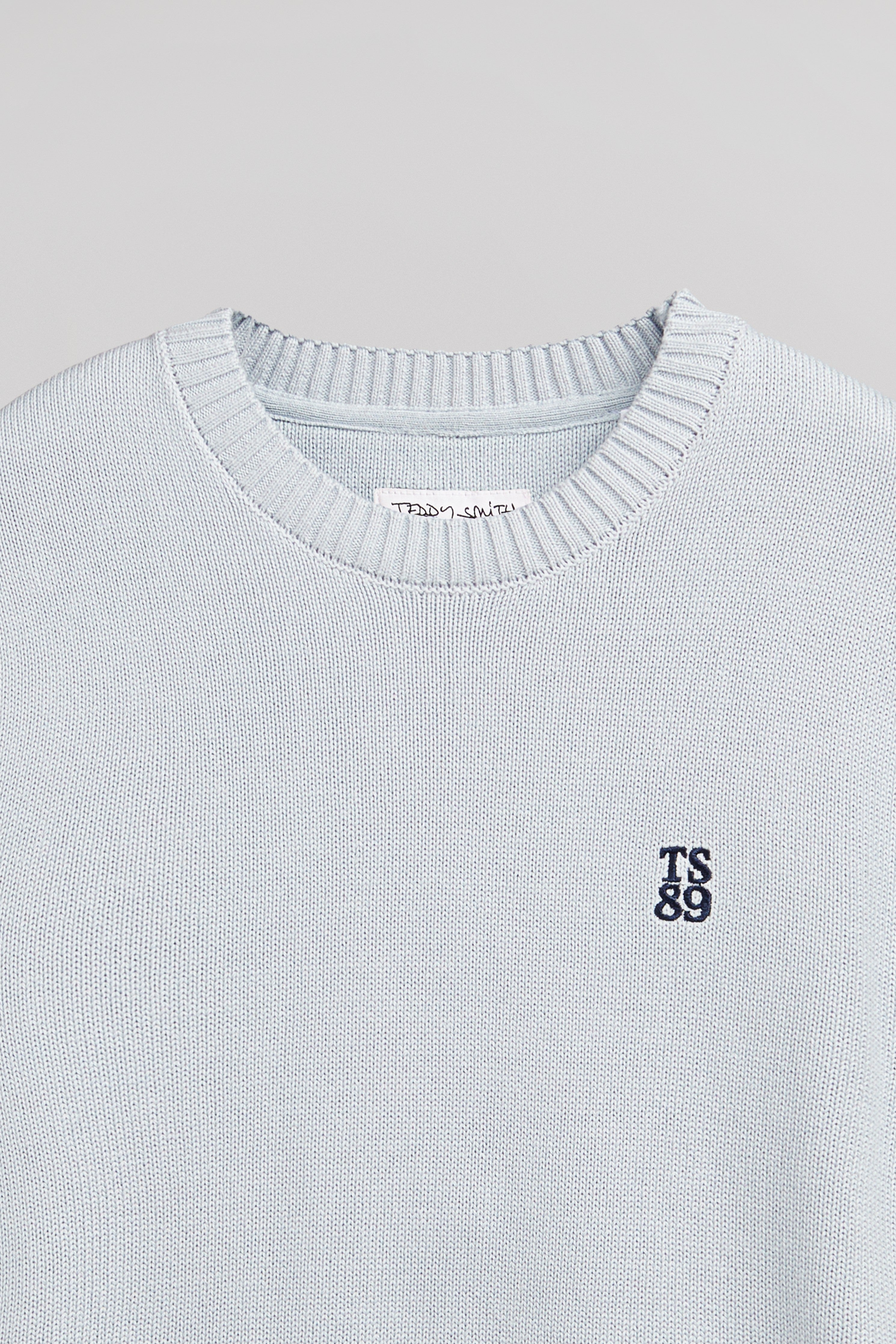 Teddy Smith P-Jimmy pull coton blue shirt col rond