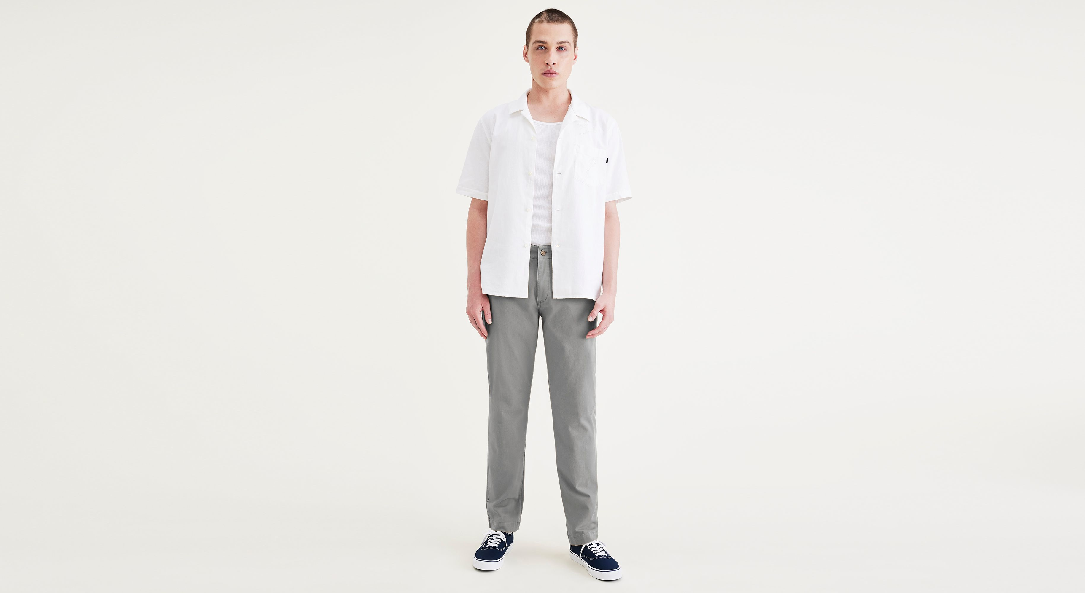 Dockers Alpha chino homme gris slim stretch Sharkskin