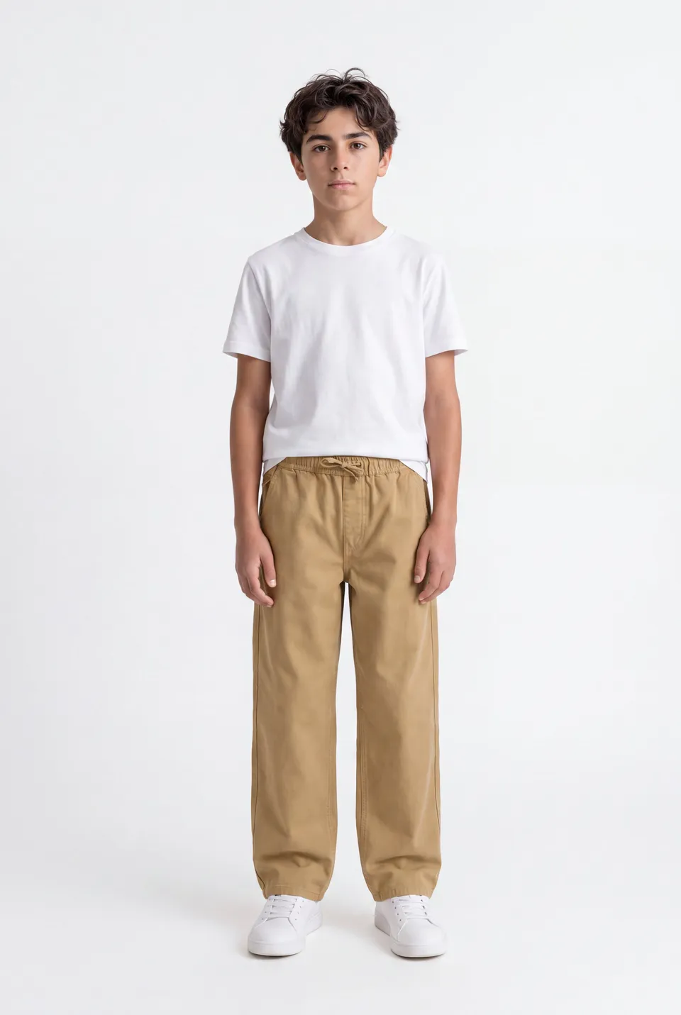 Teddy Smith P-Dexter Jr pantalon large beige coton
