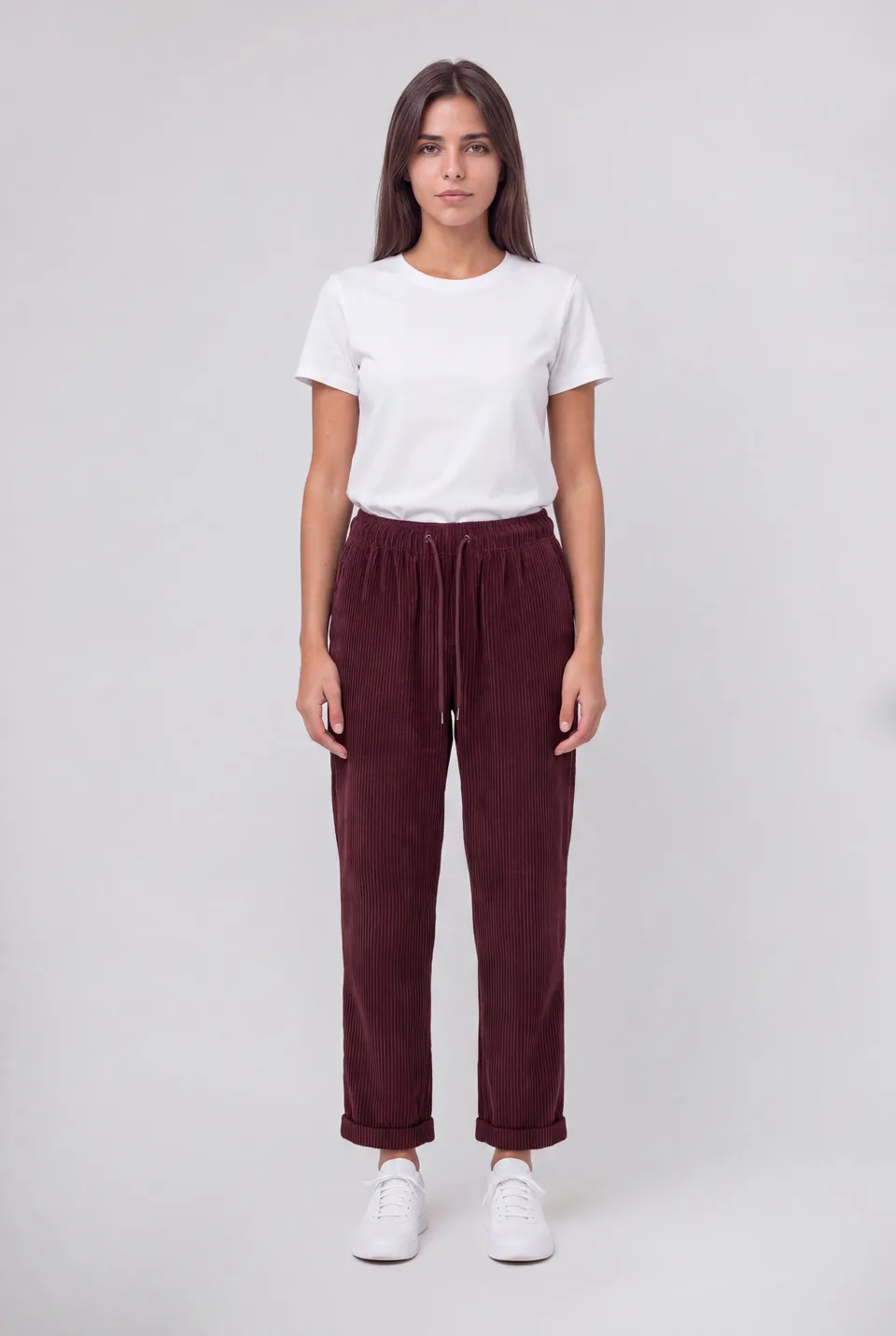 Teddy Velours Bordeaux Fonce pantalon femme velours