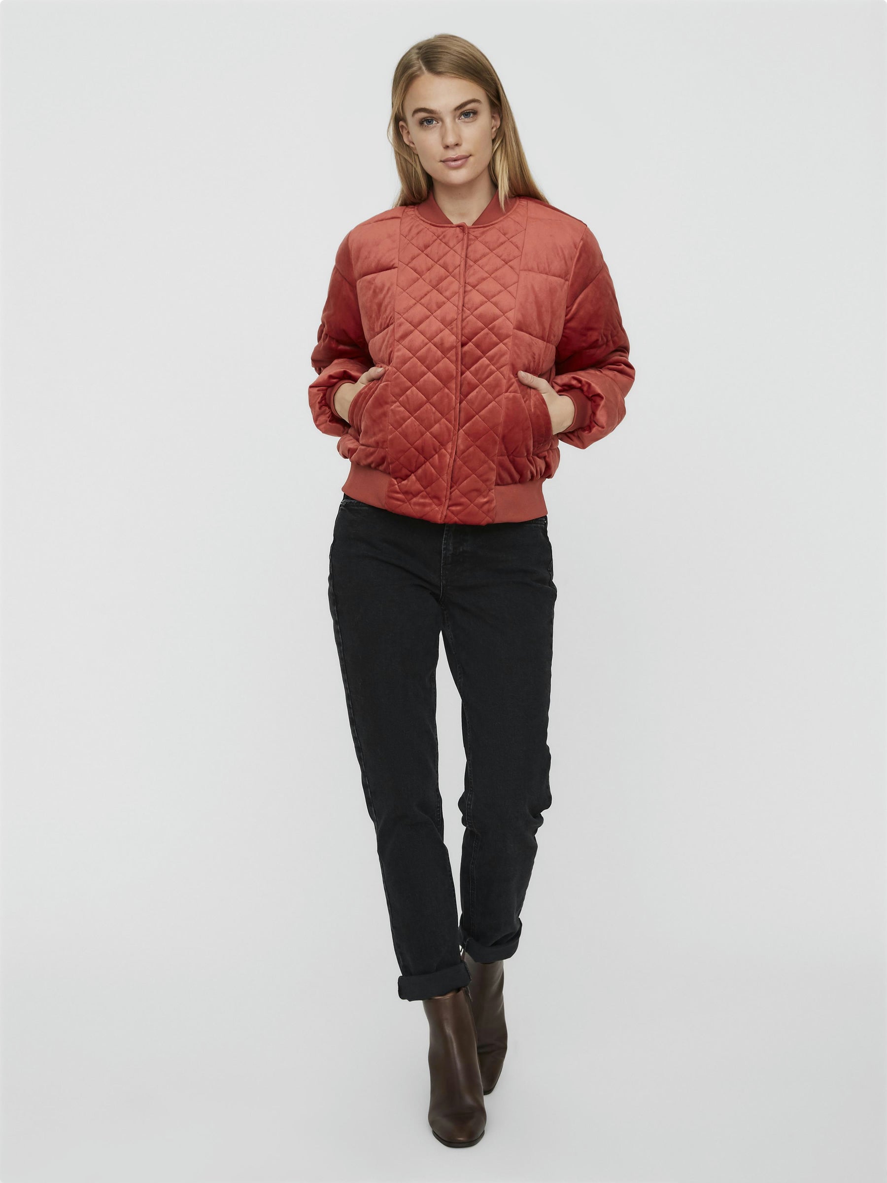 Noisy May blouson bomber matelassé velours zippé