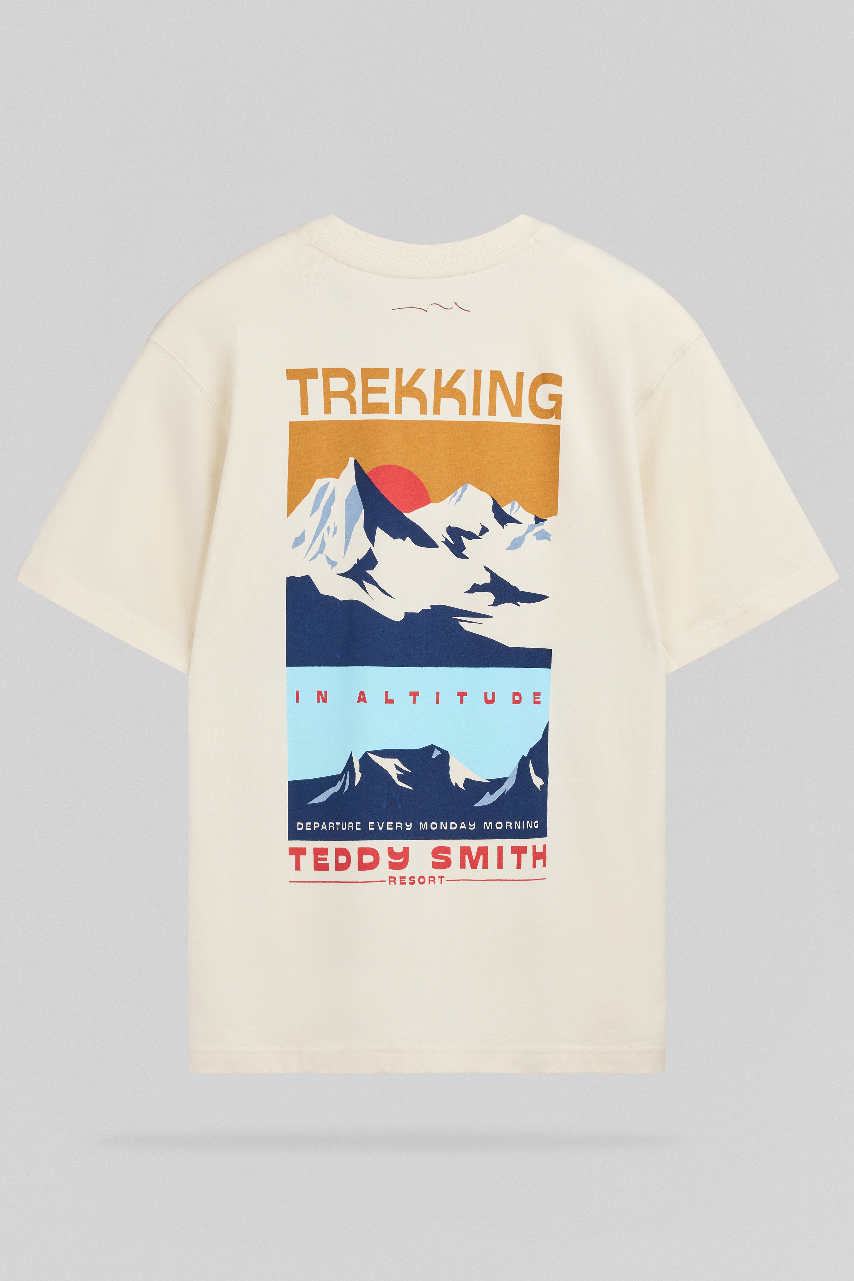 Teddy Smith T-Mountain MC t-shirt ample cream montagne