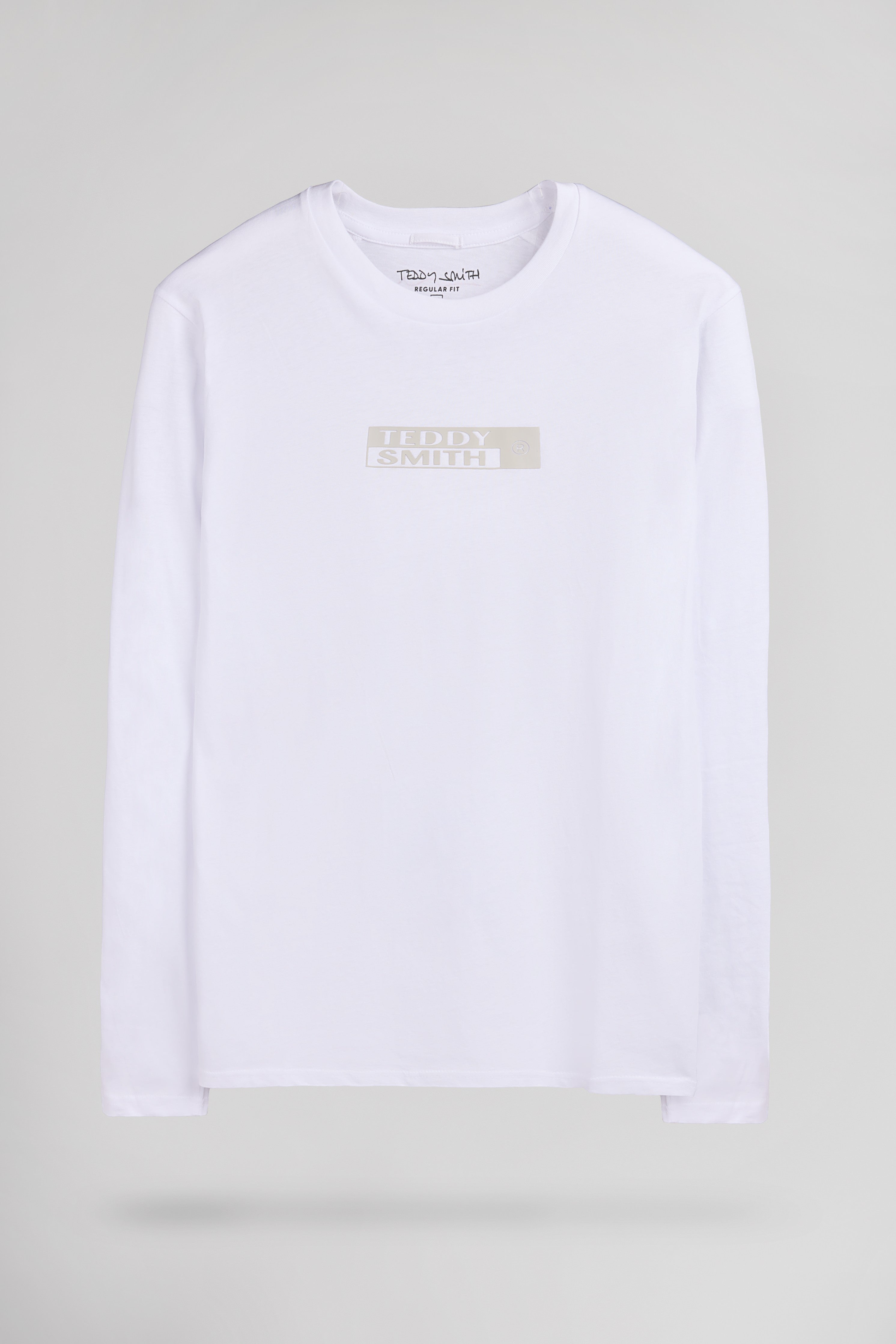 Teddy Smith T-John T-shirt manches longues blanc col rond