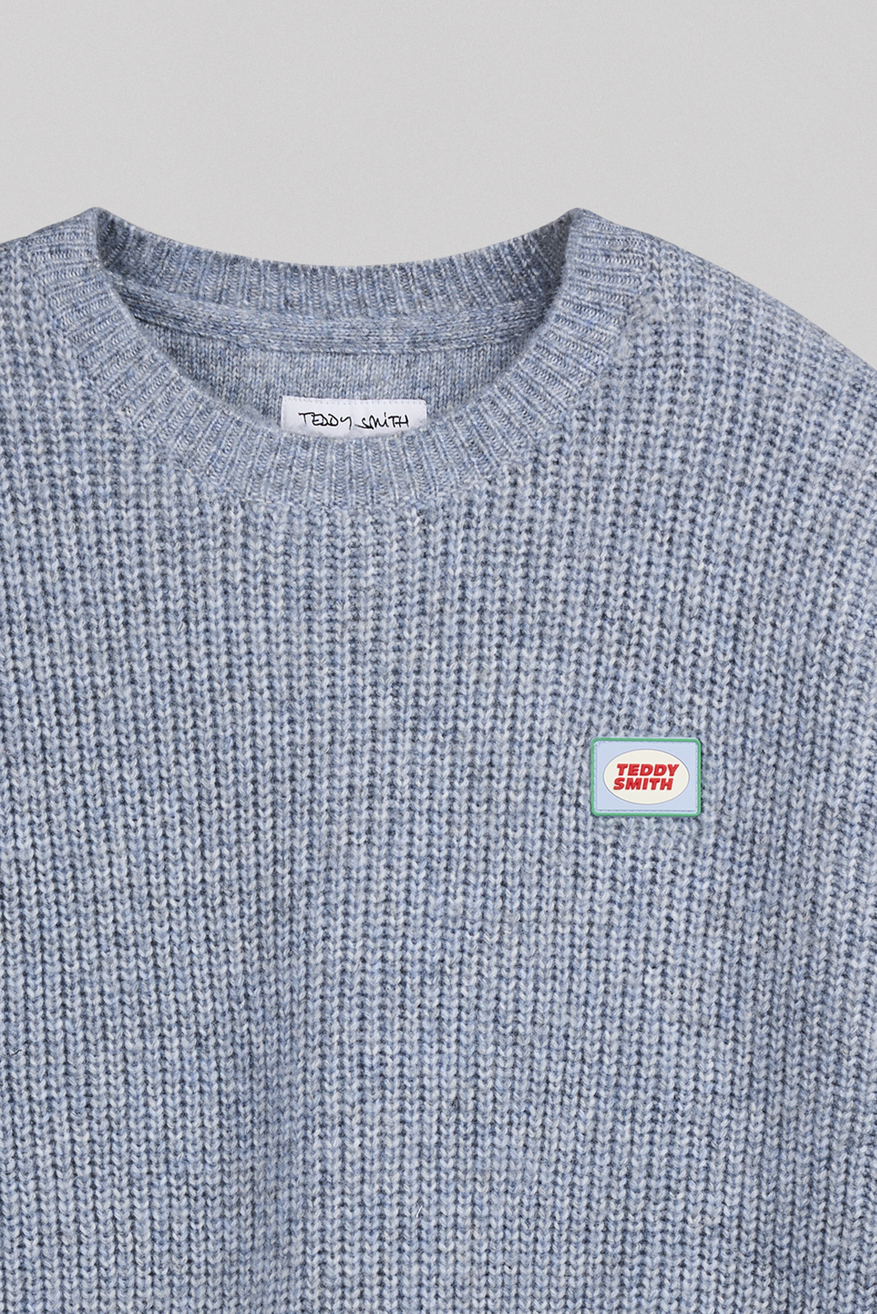 Teddy Smith P-Clay pull bleu minéral chiné laine