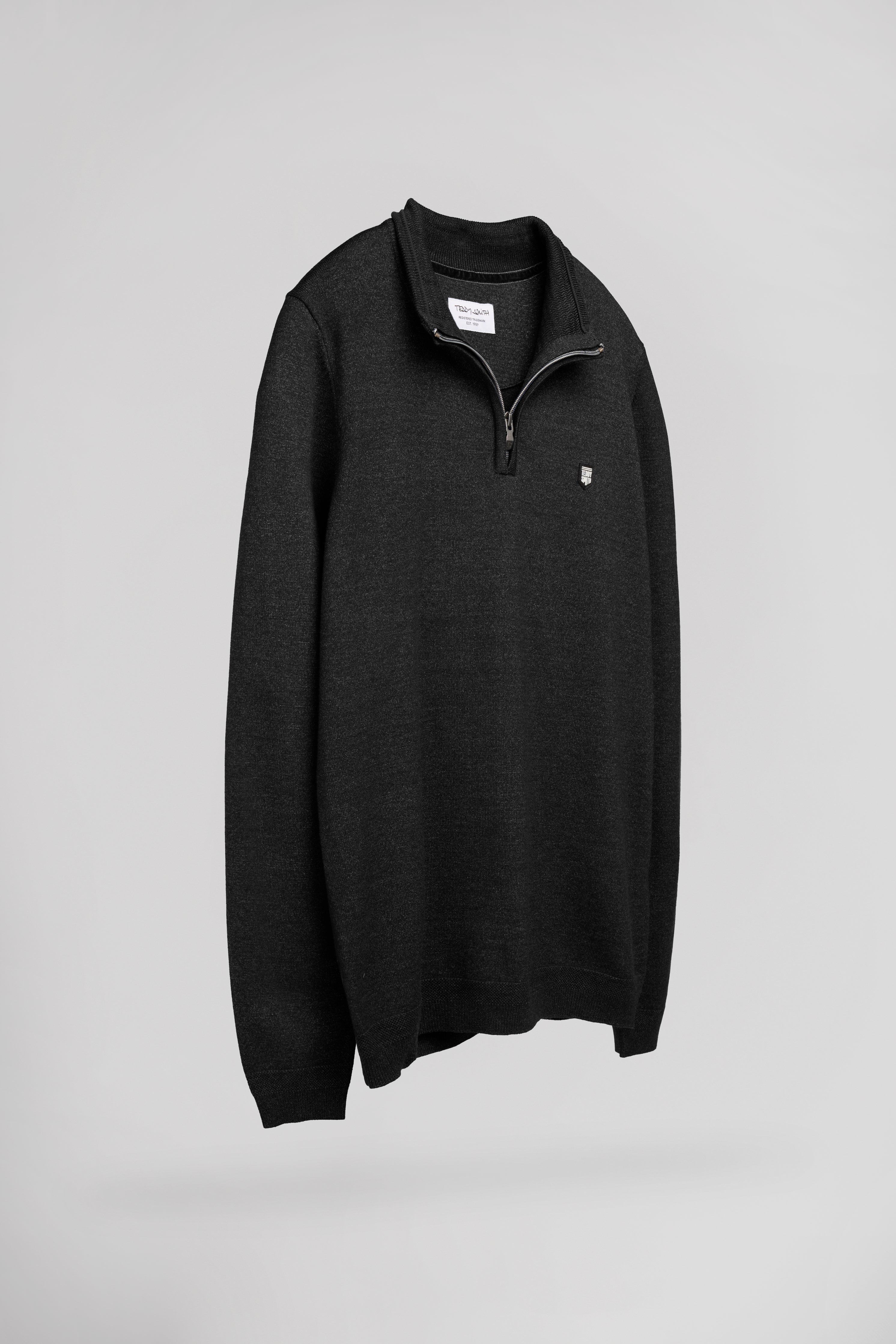 Teddy Smith P-Marty 2 pull gris anthracite col zippé