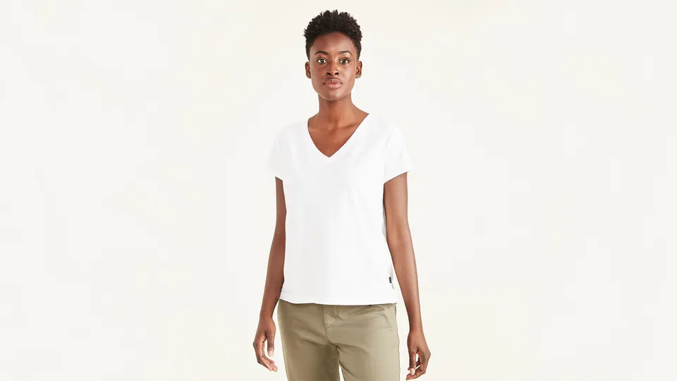 Dockers Favorite V-Neck t-shirt blanc col V femme