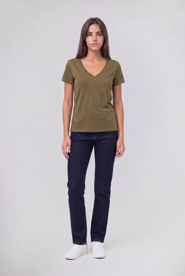 Teddy Smith T-MIA MC t-shirt col V femme sweet jungle