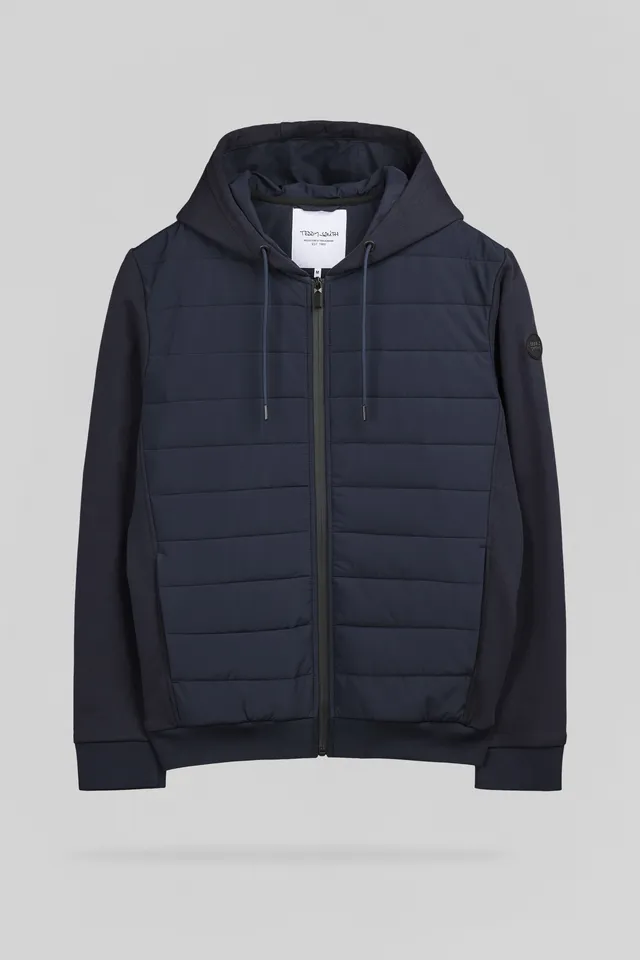 Teddy Smith G-Leon Zip gilet capuche bleu marine matelassé
