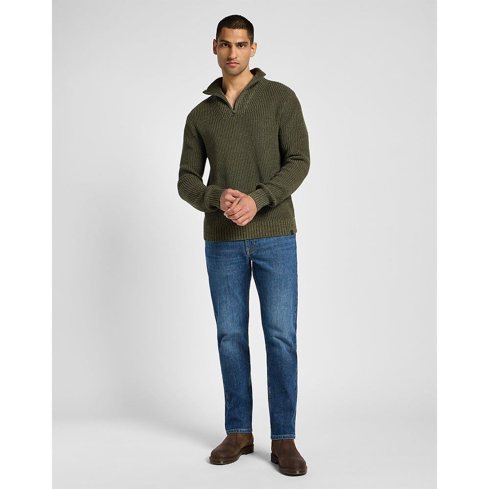 Lee Half Zip Knit pull homme vert mercantile