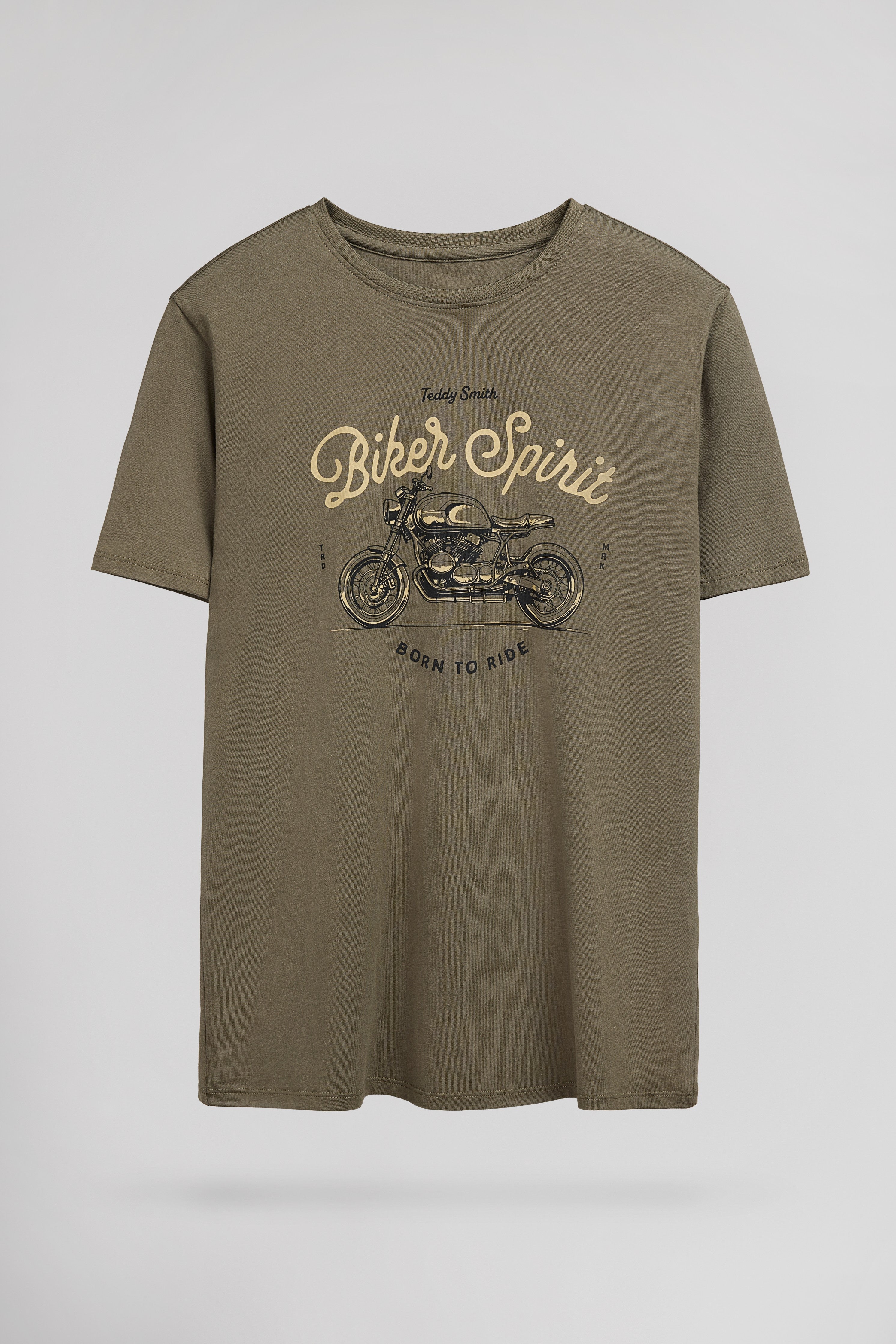 Teddy Smith T-Carso MC t-shirt kaki imprimé moto homme