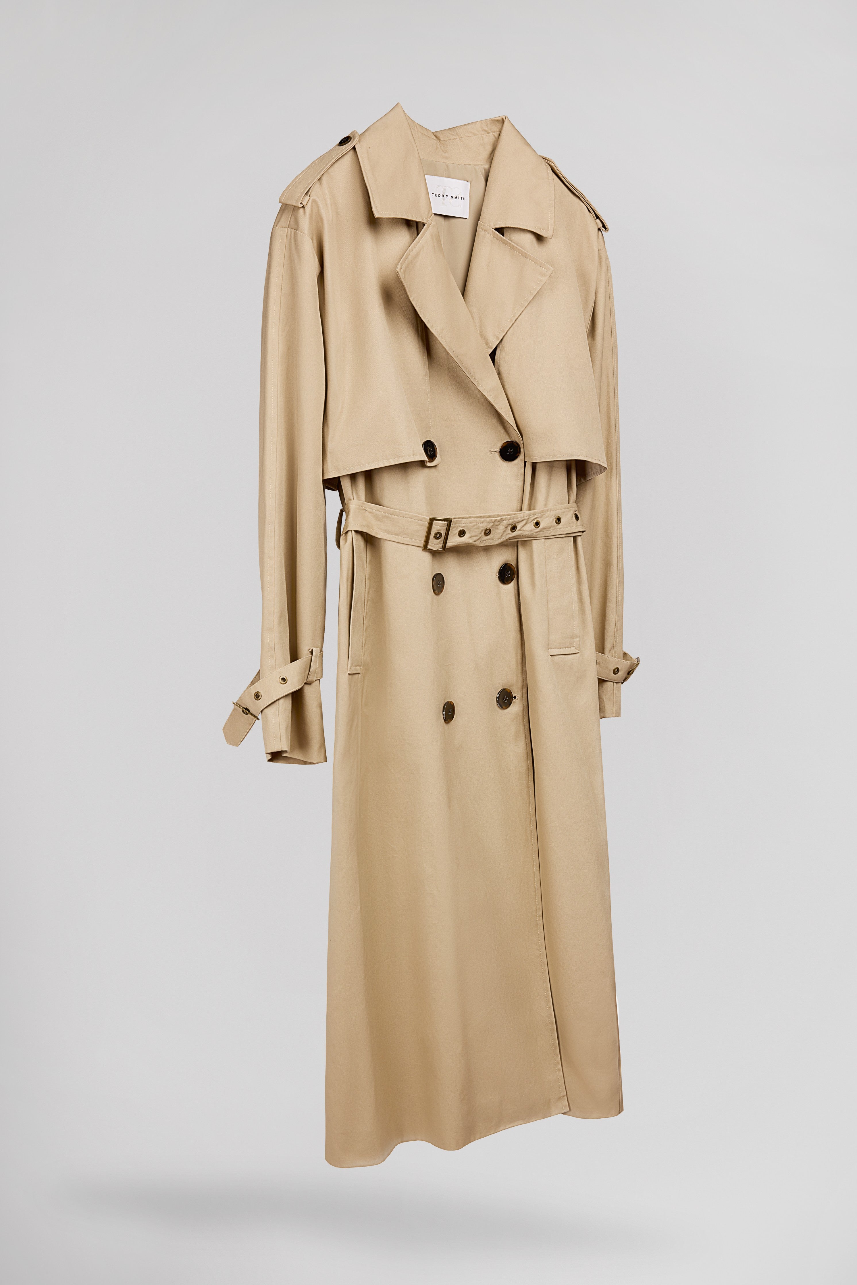 Teddy Smith M-Blair trench femme Sable Doré coton long