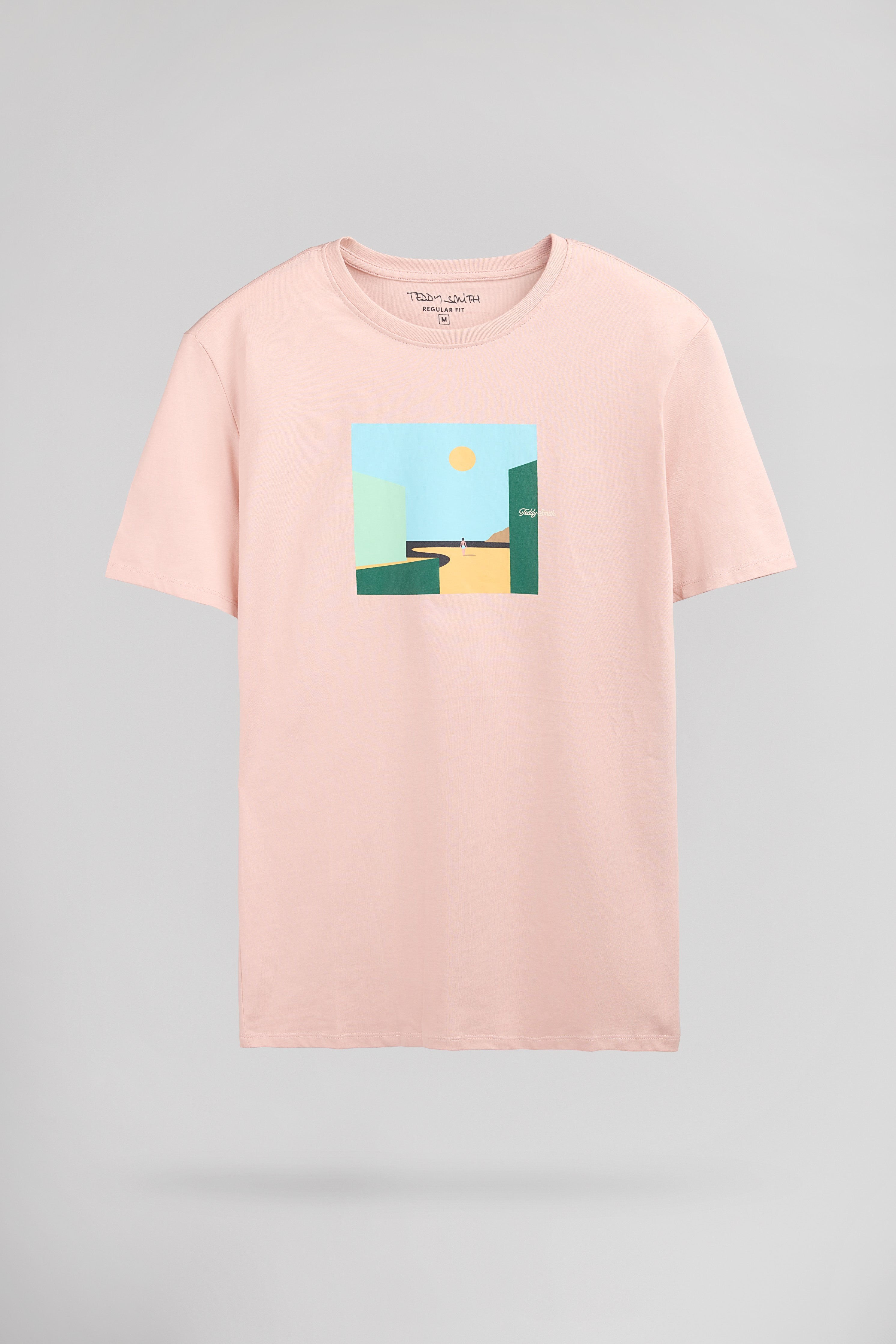 Teddy Smith T-Minimalist MC t-shirt rose pastel col rond