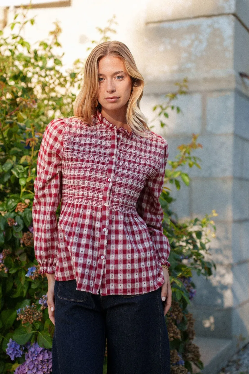 Maison Onado Ninon chemise taille 36 vichy bordeaux