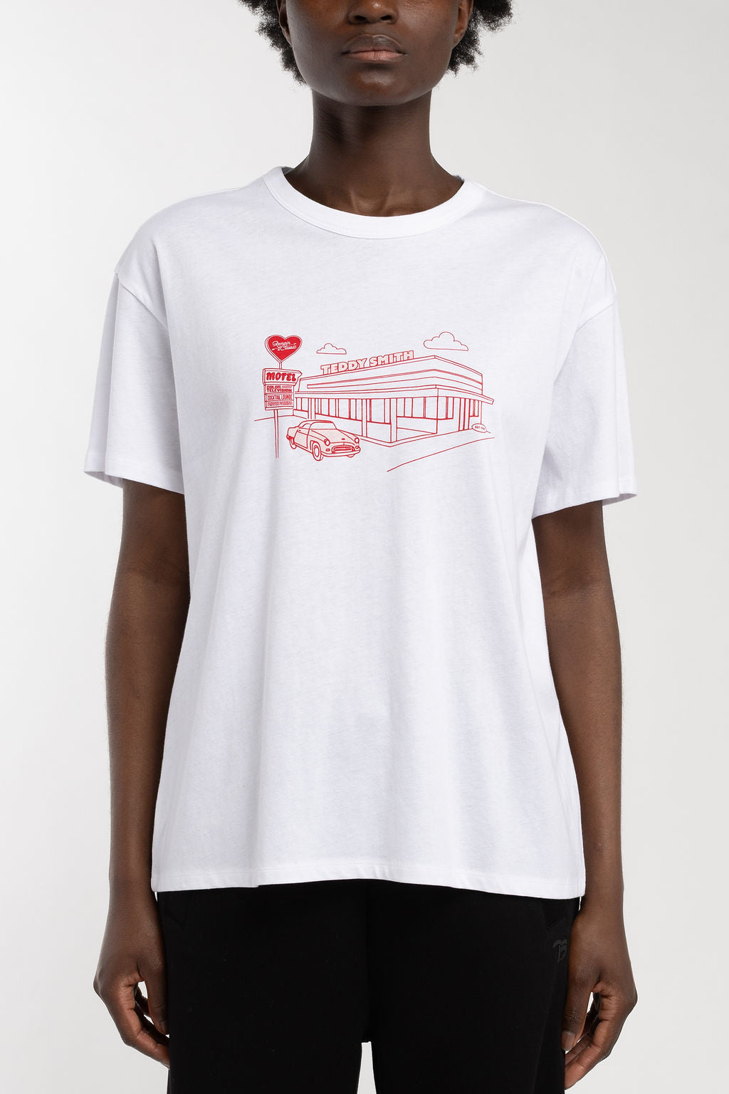 Teddy Smith T-Ley MC T-shirt oversize blanc coton femme