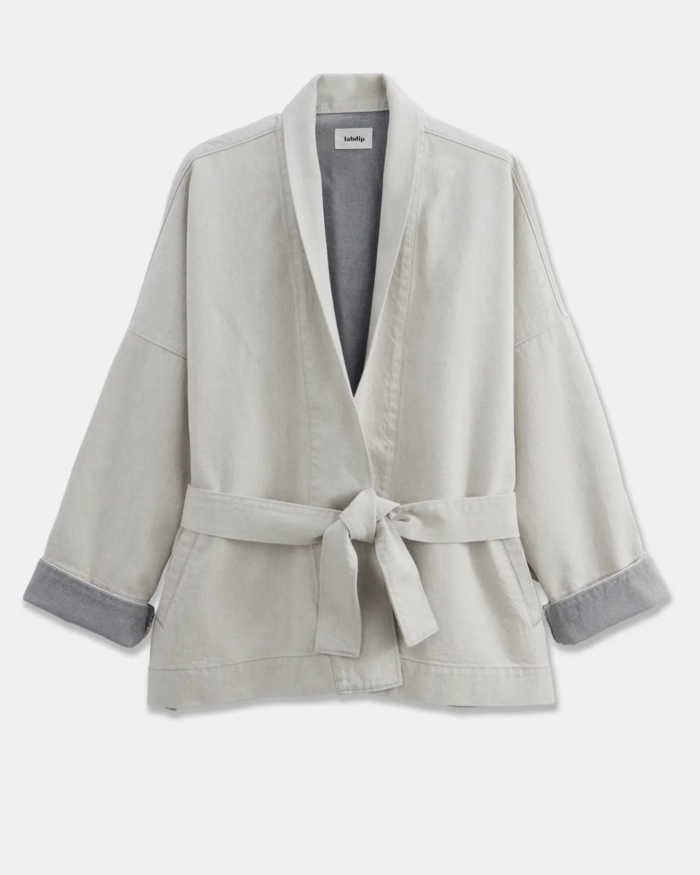 Labdip Bali veste en jean Undyed Granit kimono mi-longue