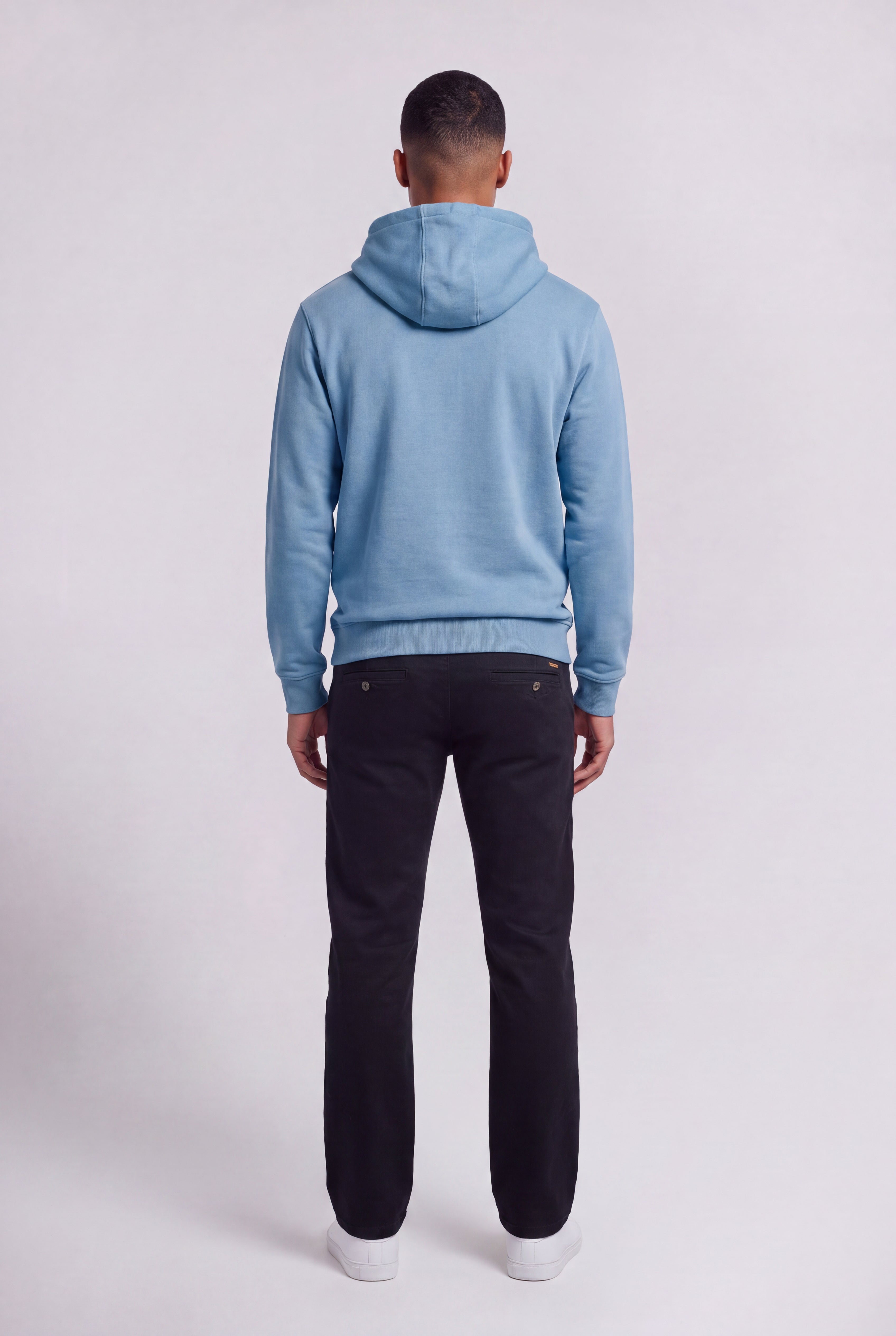 TEDDY SMITH S-JIM HOODY sweat bleu minéral molleton