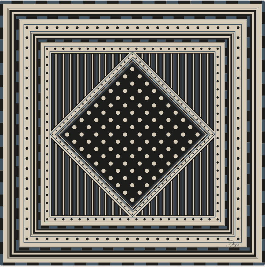 Diega Fareo foulard noir marine TU à franges