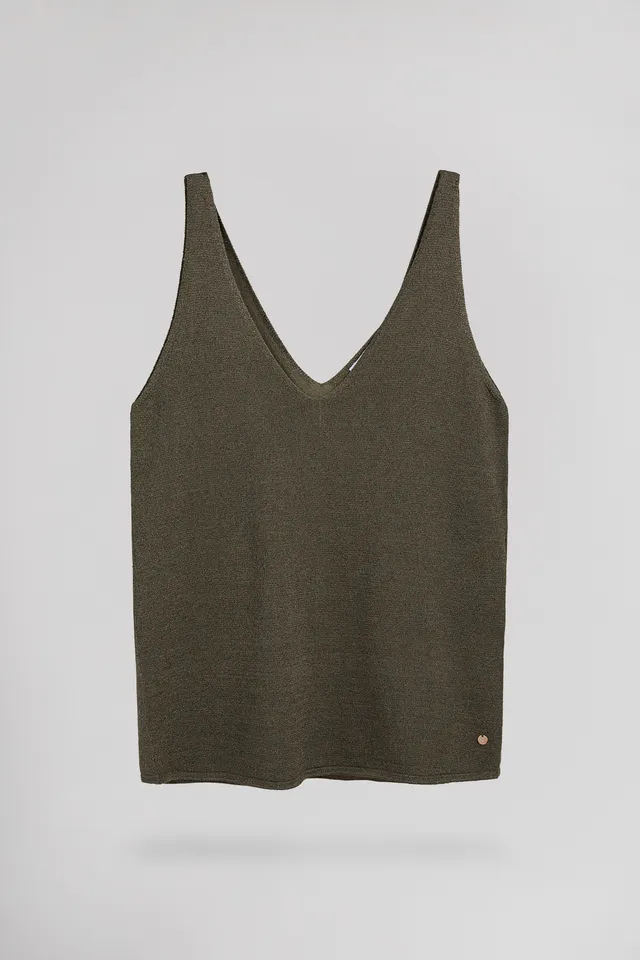 Teddy Smith D-Liza Turbulence t-shirt débardeur kaki femme