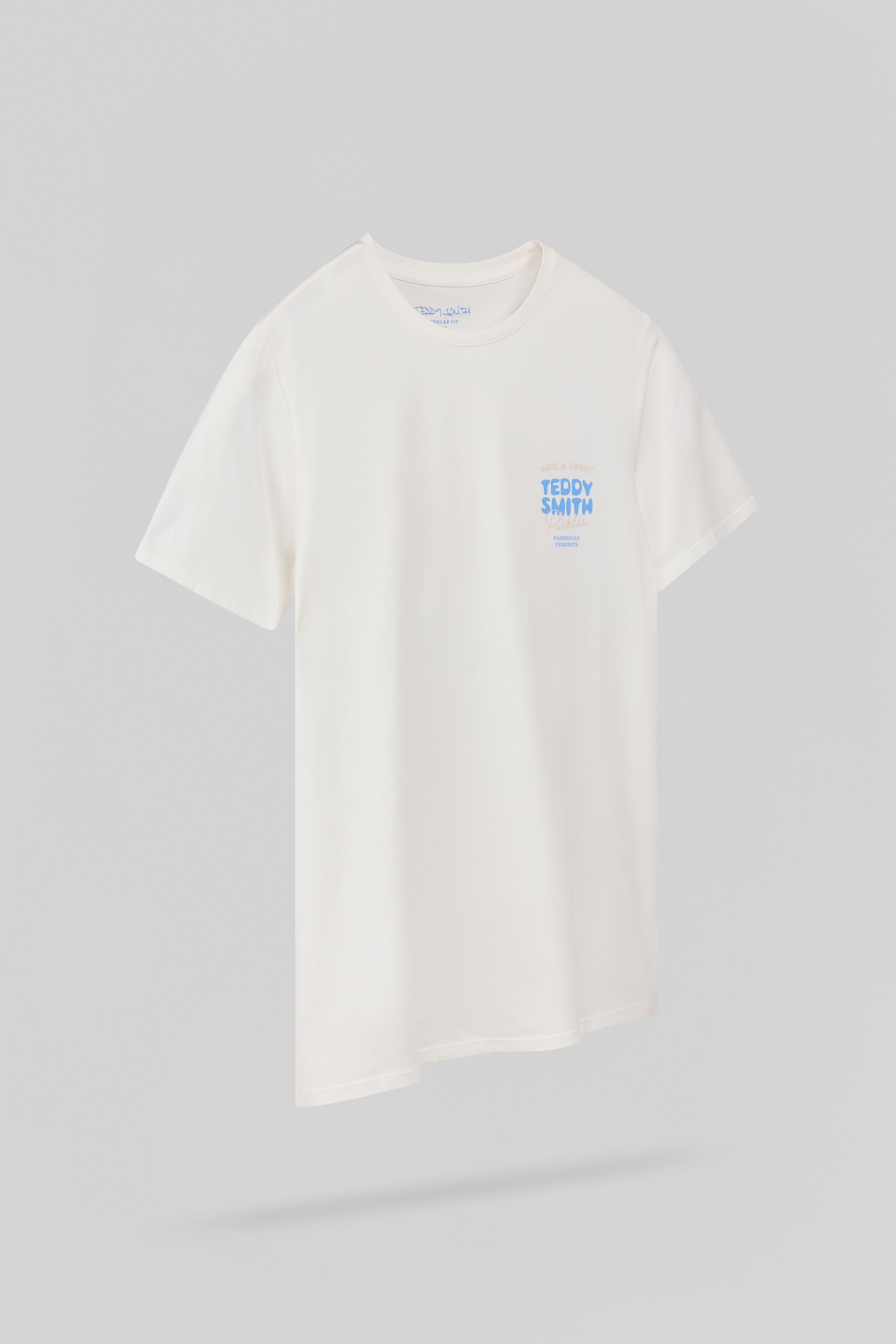 Teddy Smith T-Pickles MC t-shirt blanc cassé imprimé