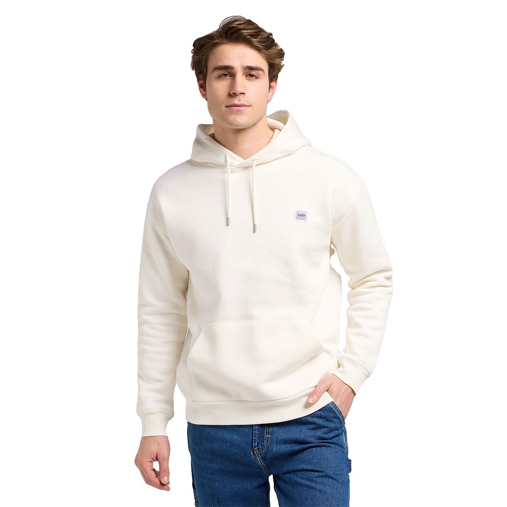Lee Ww Hoodie sweat homme écru capuche coupe décontractée