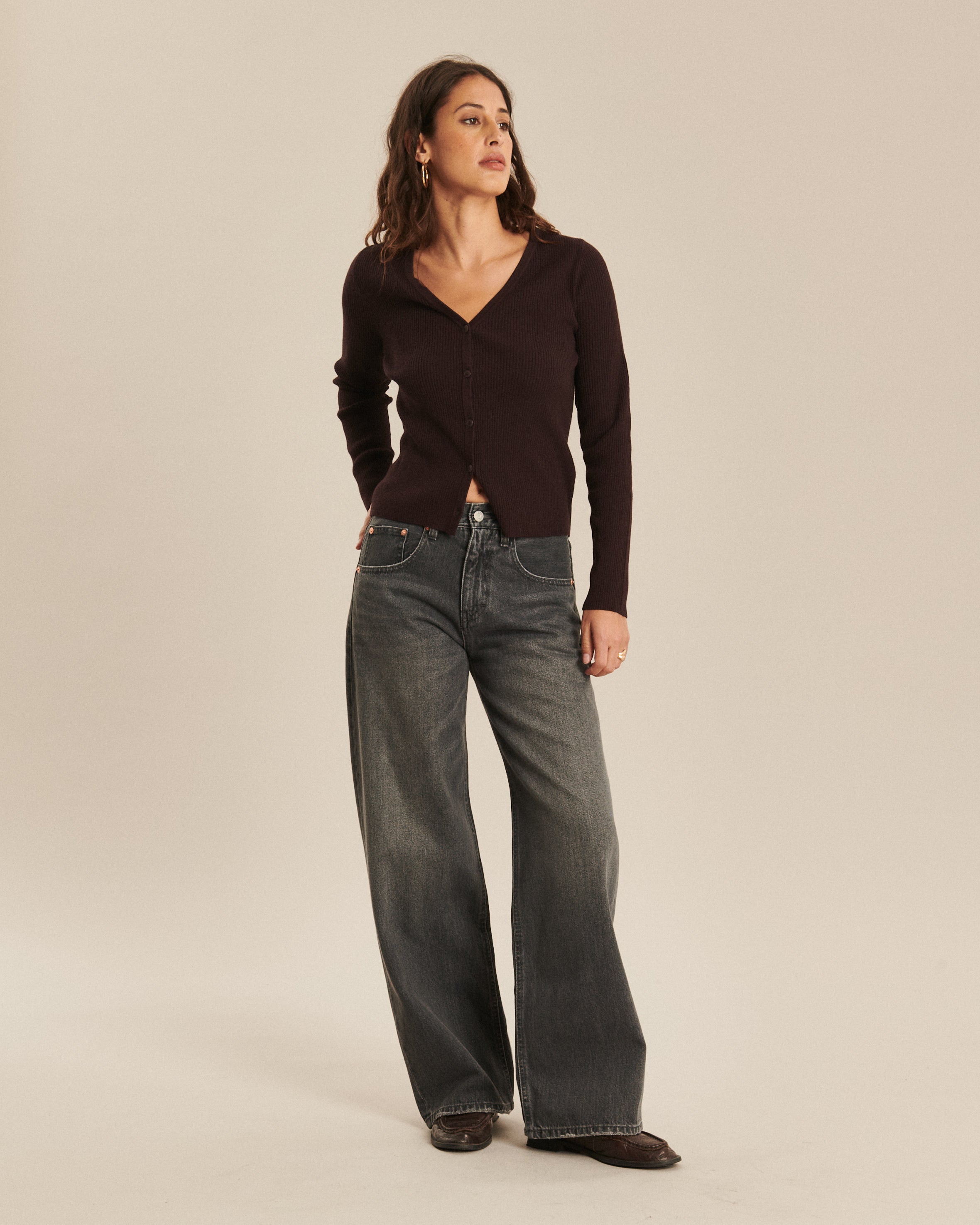 Labdip River Dusty Grey jean large gris cendré 100% coton